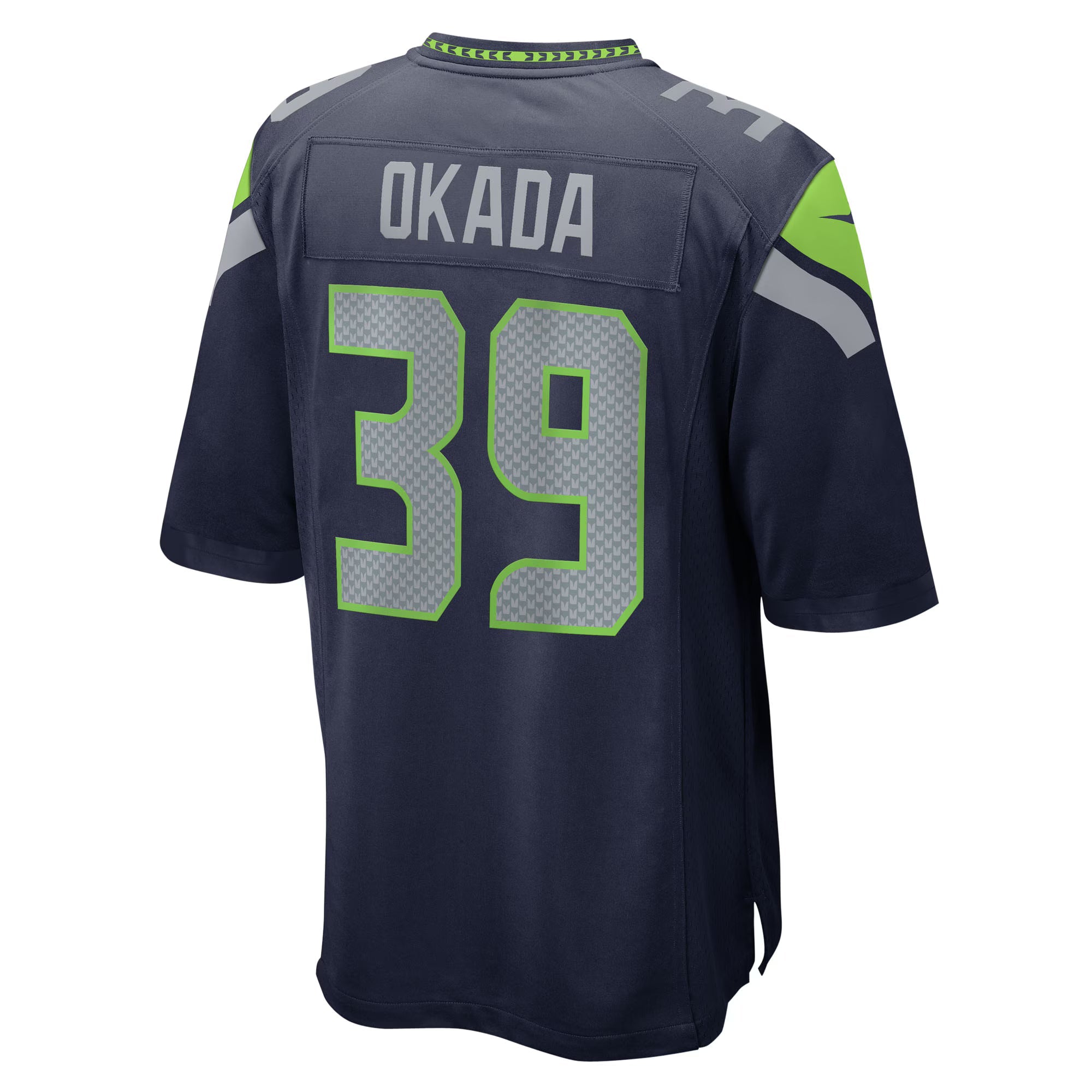 Seattle Seahawks Ty Okada College Navy Team Game Jersey