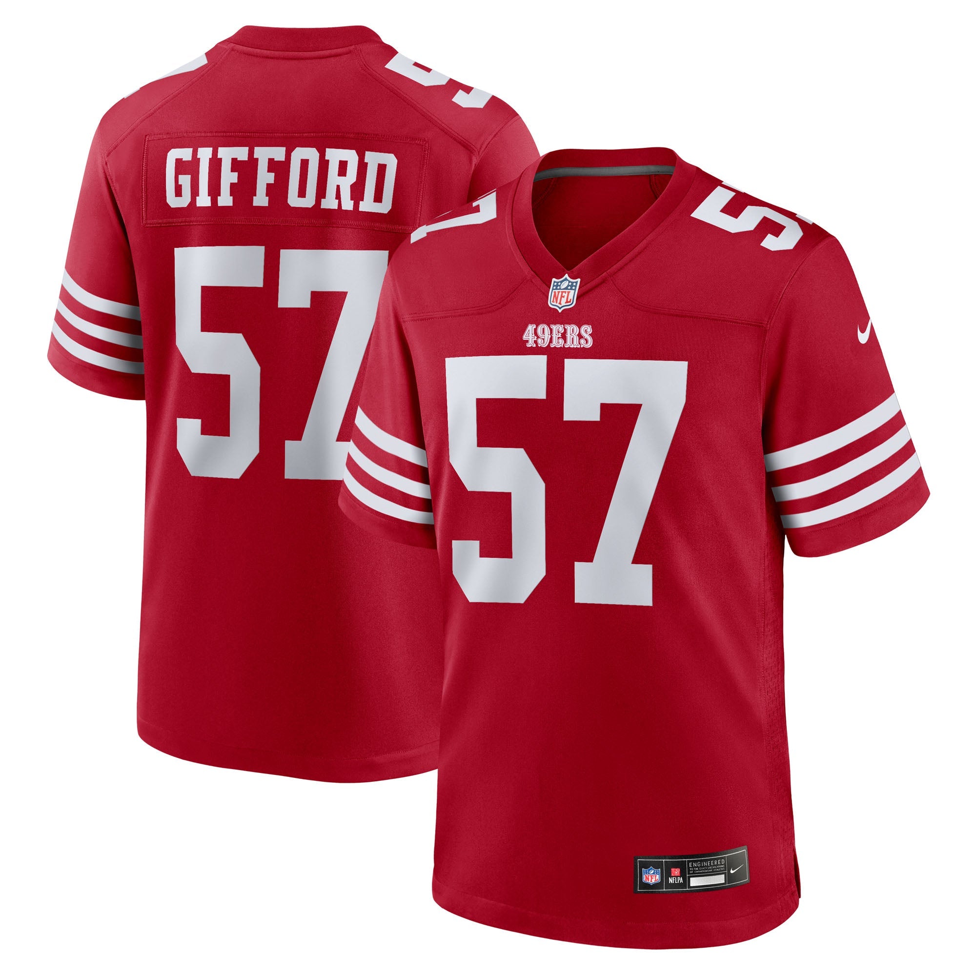 San Francisco 49ers Luke Gifford Scarlet Team Game Jersey