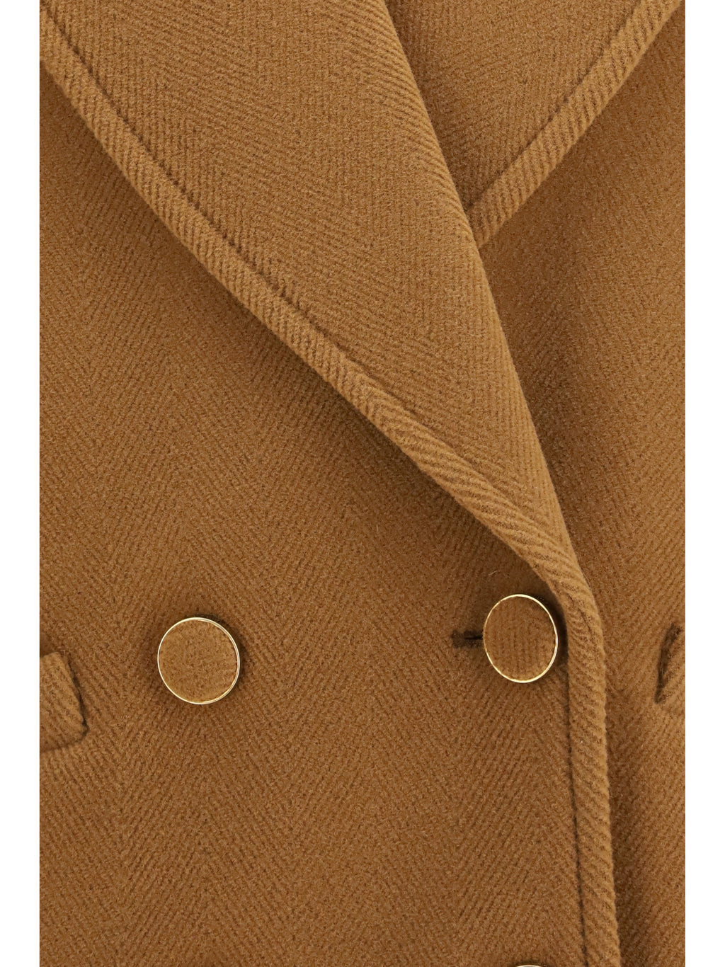 Chloé Women Double-Breasted Herringbone Wool Short Coat