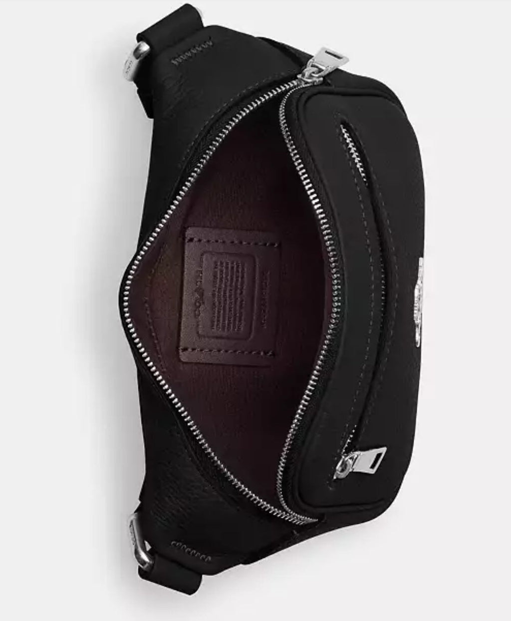 NWT Coach Leather Unisex Elias Mini Belt Bag Fanny Pack Sling Bag In Black