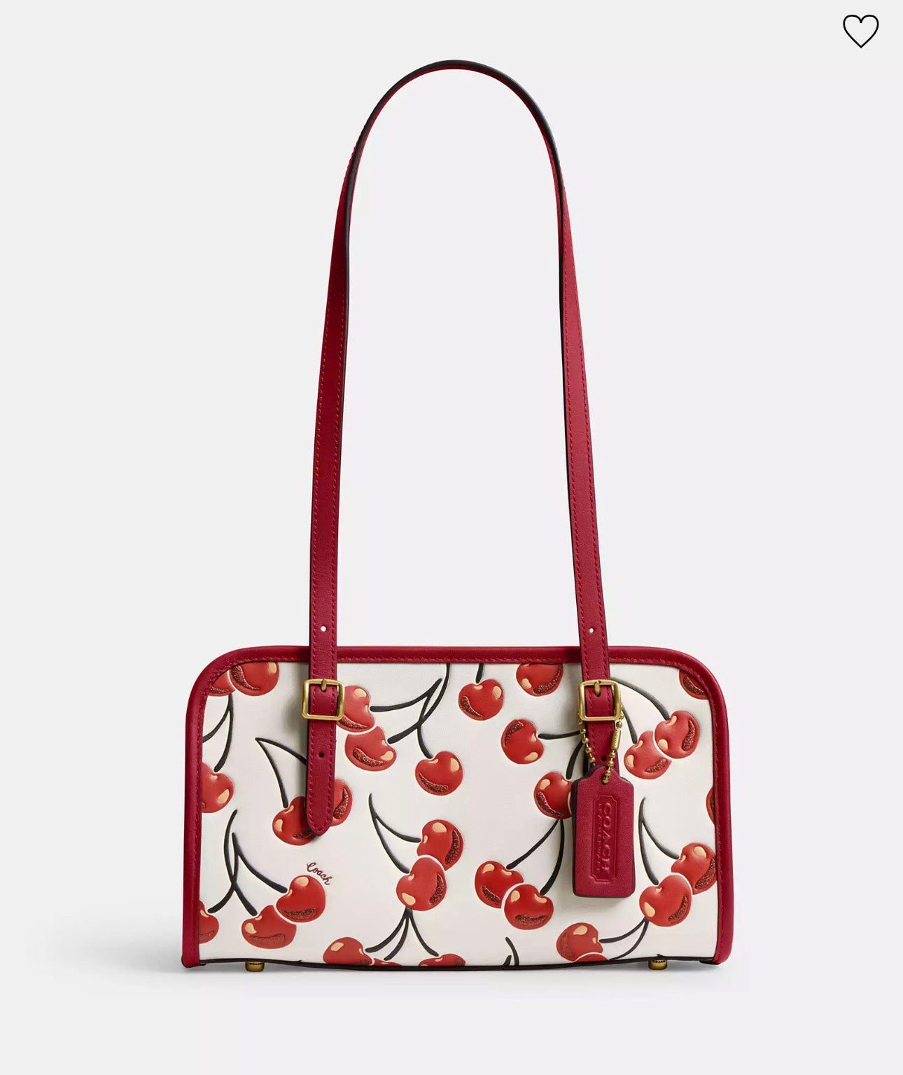NWT Coach Leather Swing Zip Bag With Cherry Print