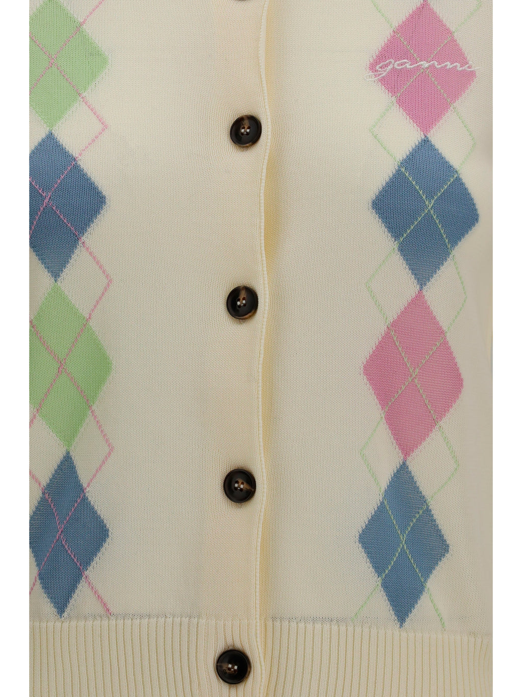 Ganni Women Diamond-Pattern Cardigan