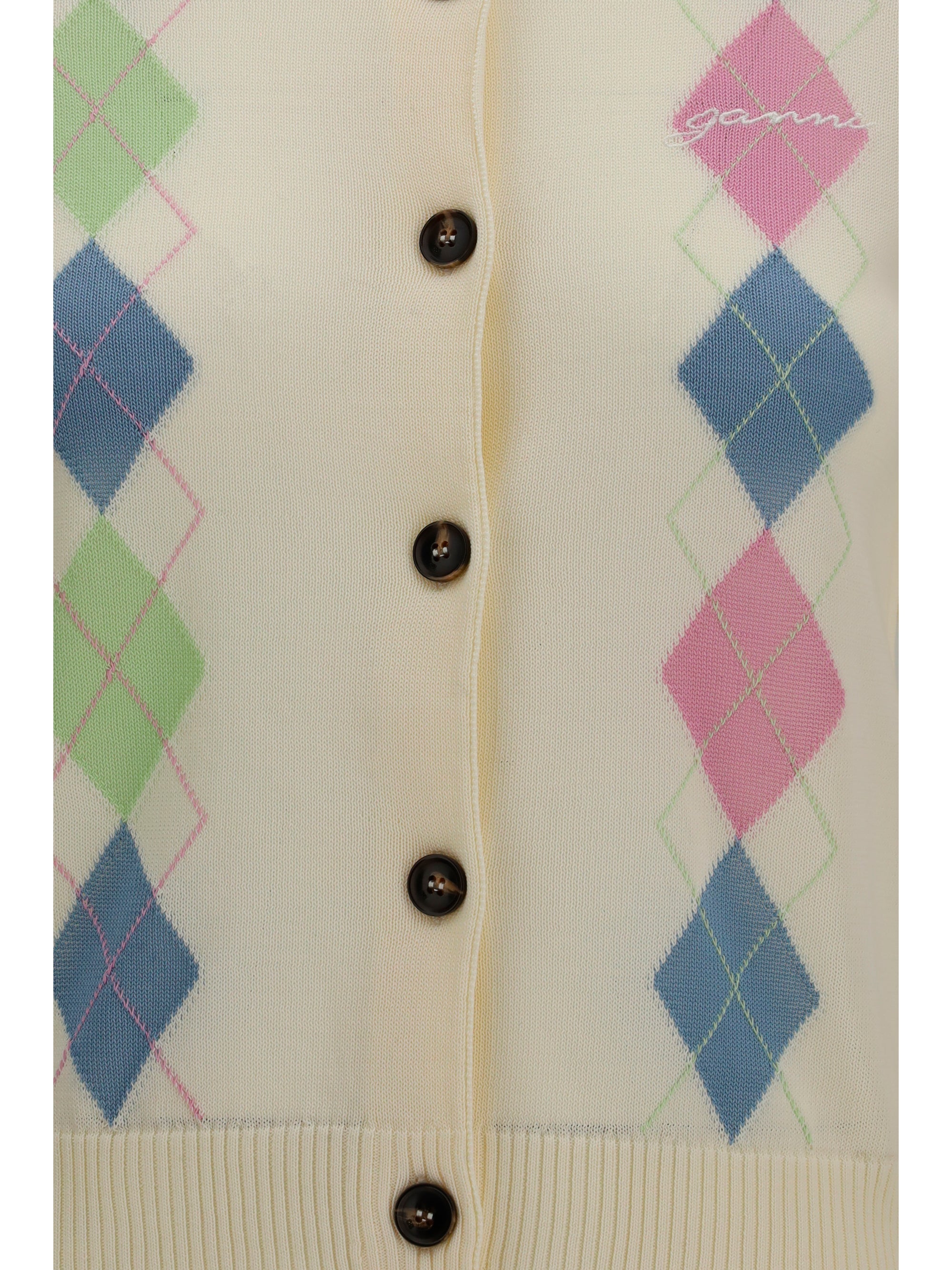 Ganni Women Diamond-Pattern Cardigan