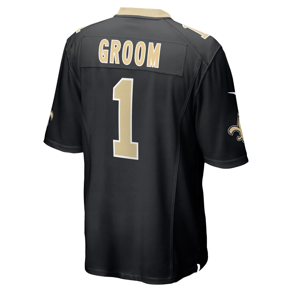 New Orleans Saints Number 1 Groom Black Game Jersey