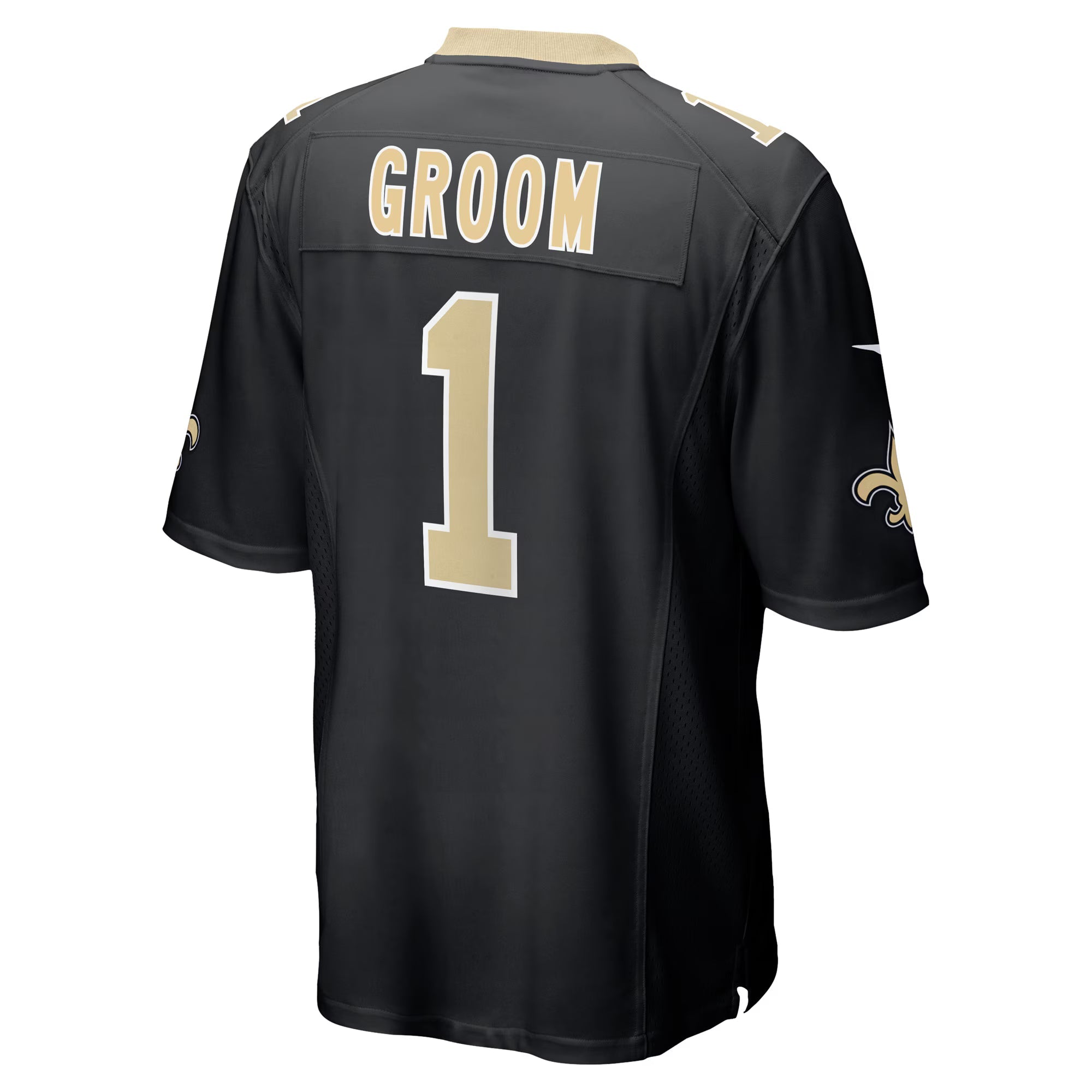 New Orleans Saints Number 1 Groom Black Game Jersey