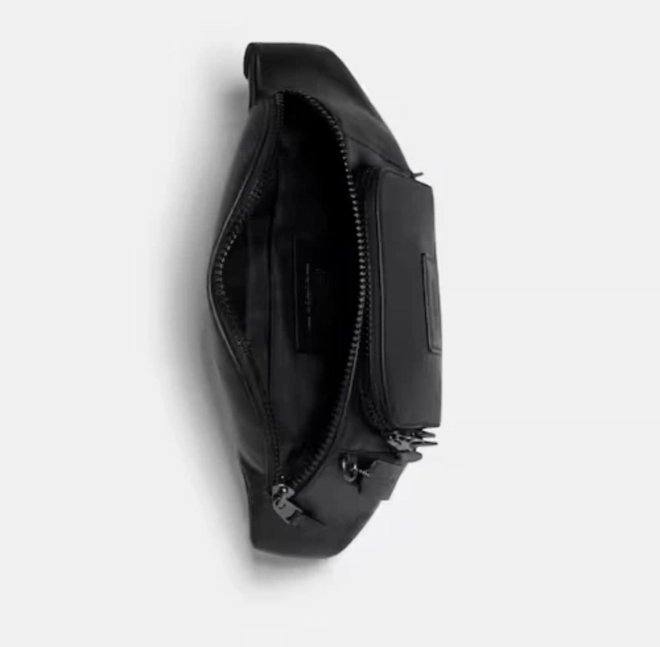 NWT Coach Men's Track Belt Bag In Smooth Leather In Gunmetal/Black