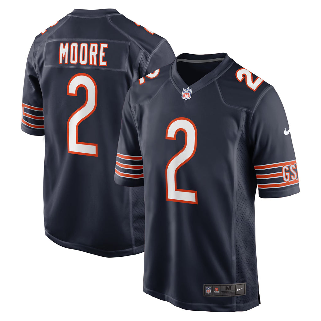 Chicago Bears D.J. Moore Navy Team Color Game Jersey