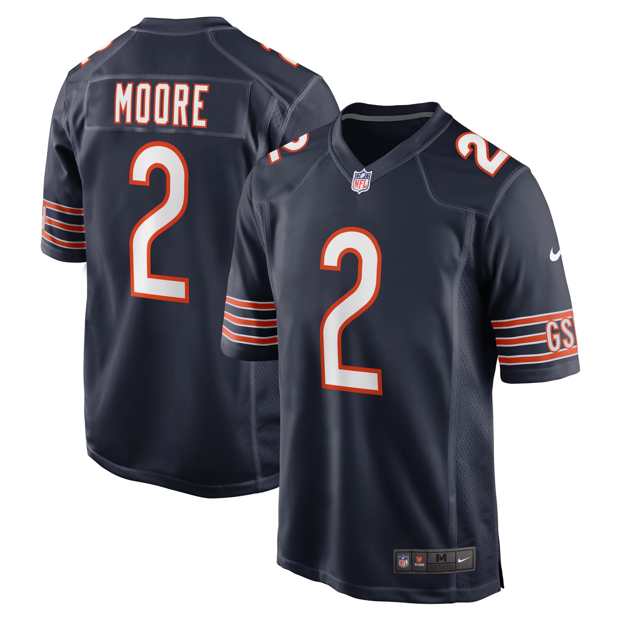 Chicago Bears D.J. Moore Navy Team Color Game Jersey
