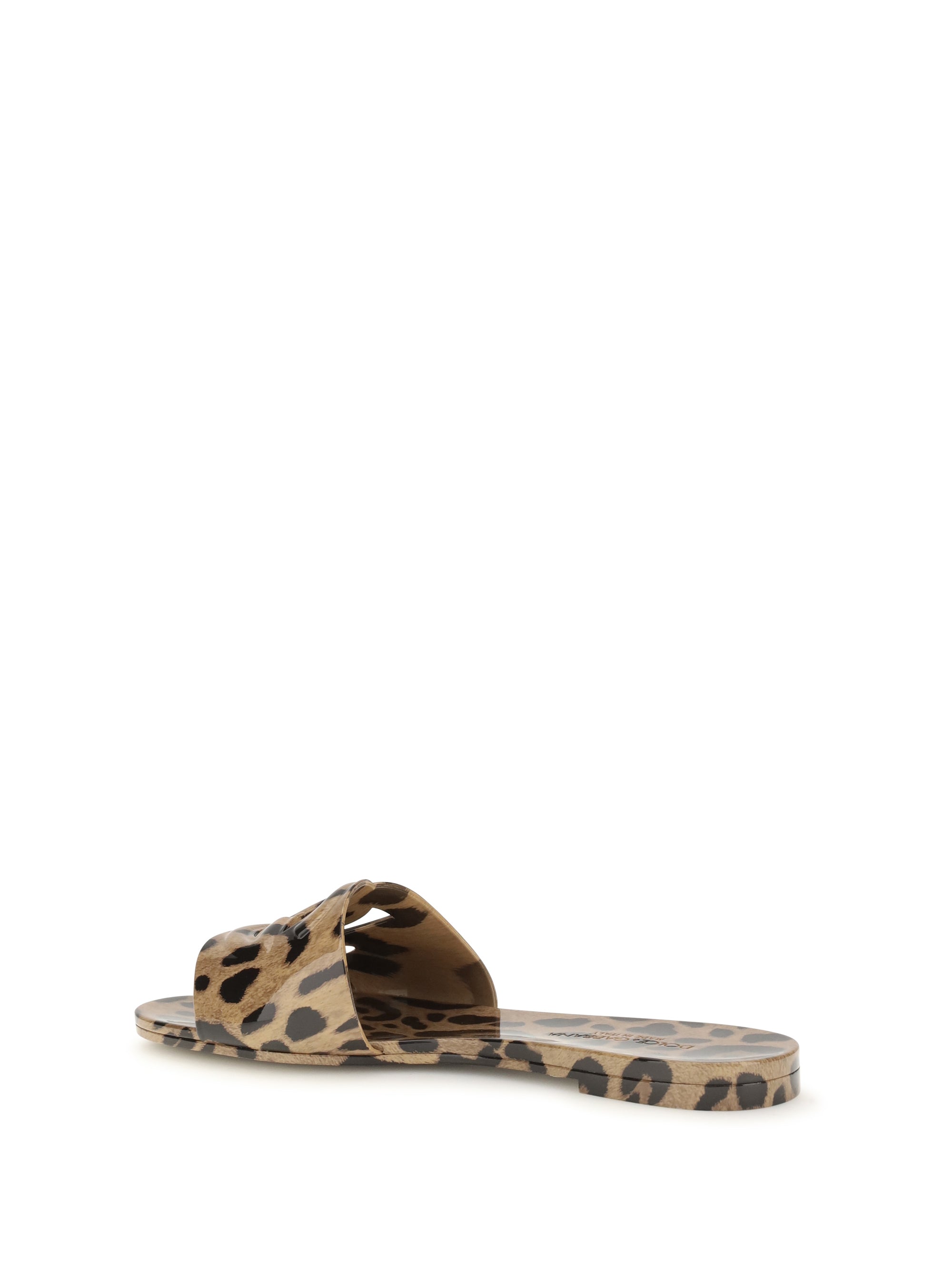 Dolce & Gabbana Women Rubber Sandals With Leopard Print