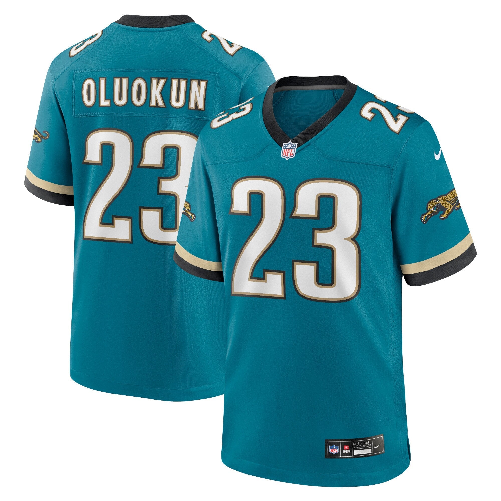 Jacksonville Jaguars Foye Oluokun Teal Prowler Throwback Player Game Jersey