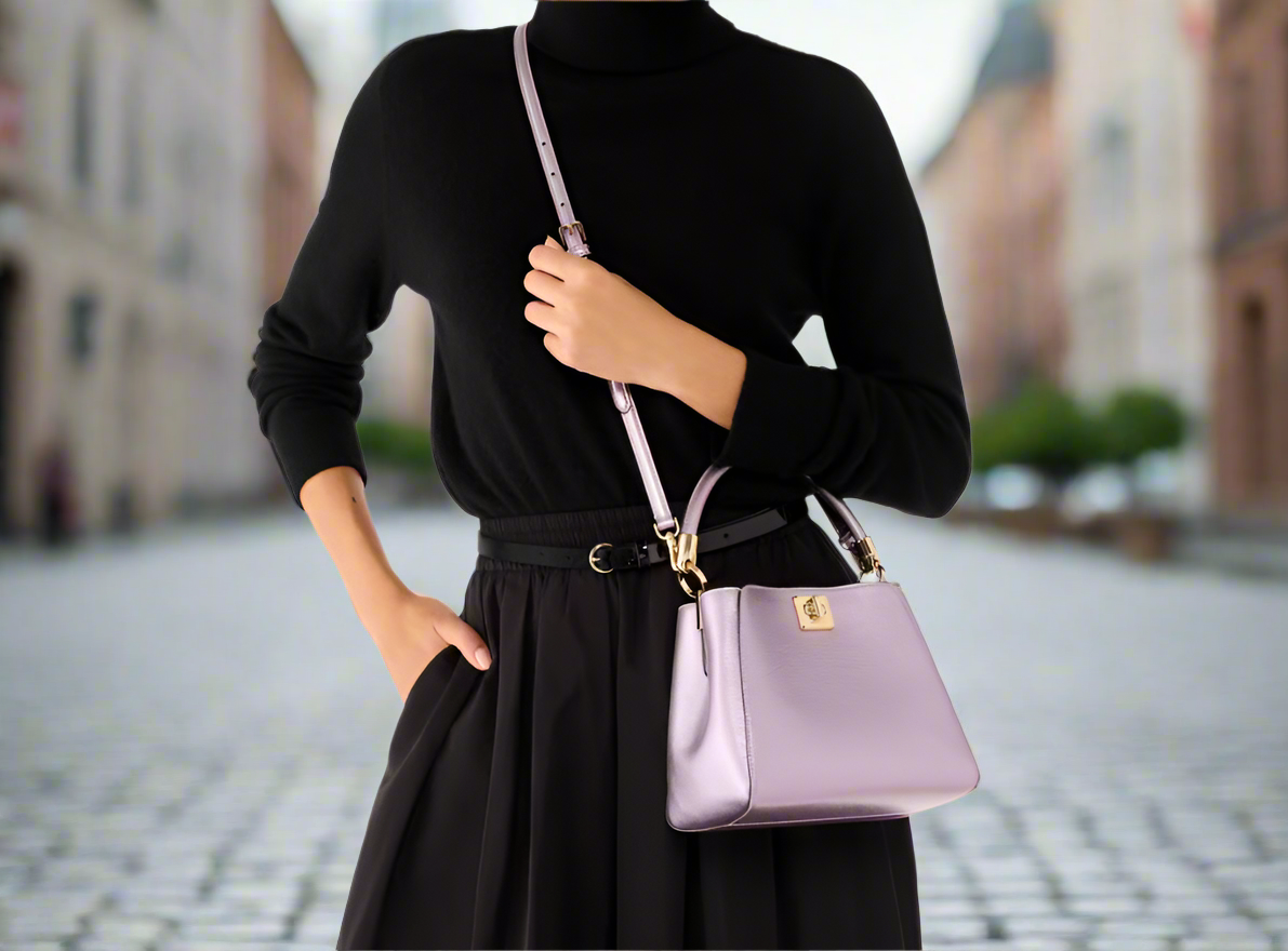 NWT Kate Spade Phoebe Top Handle Leather Satchel In Metallic Lavender