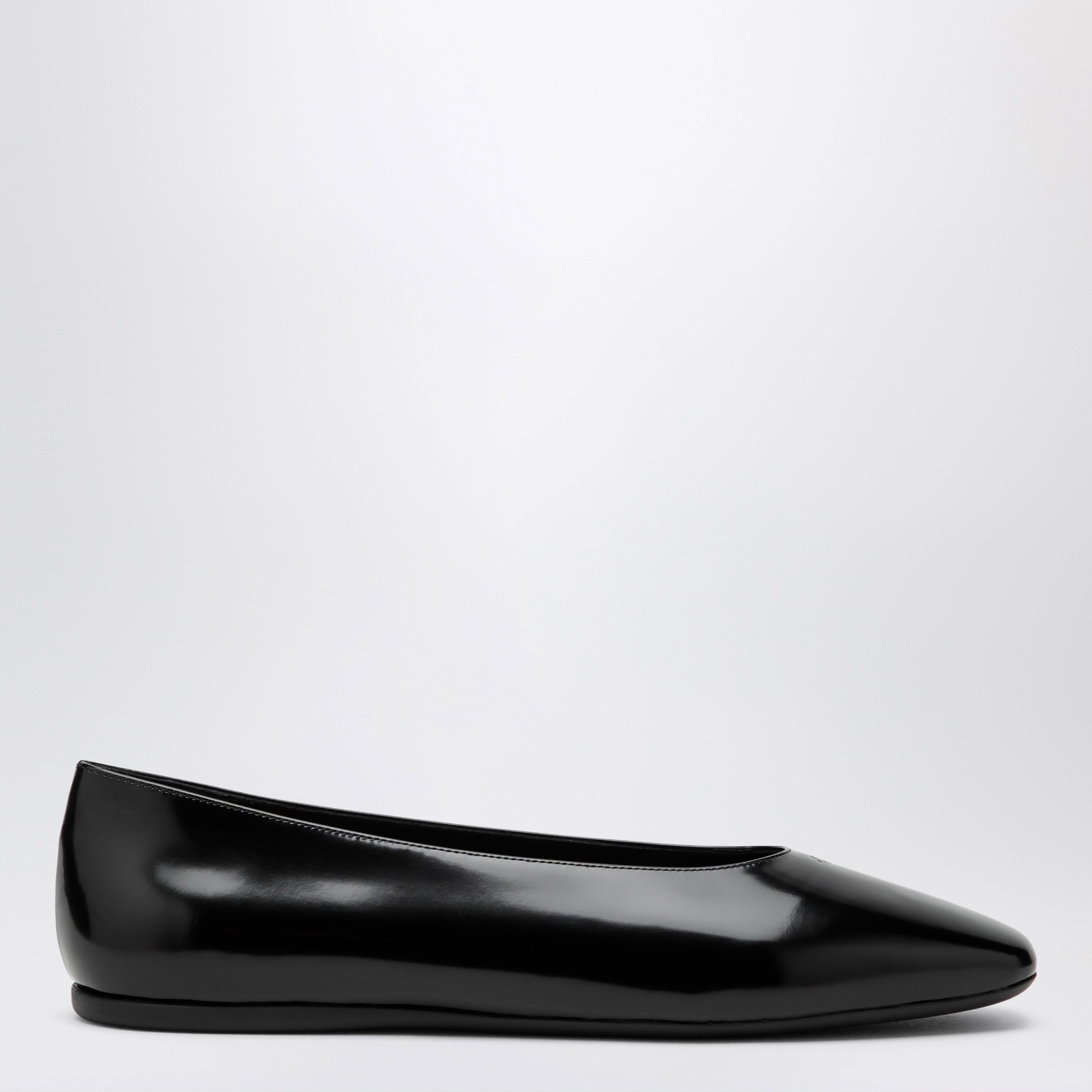 Prada Black Brushed Leather Ballet Flats Women
