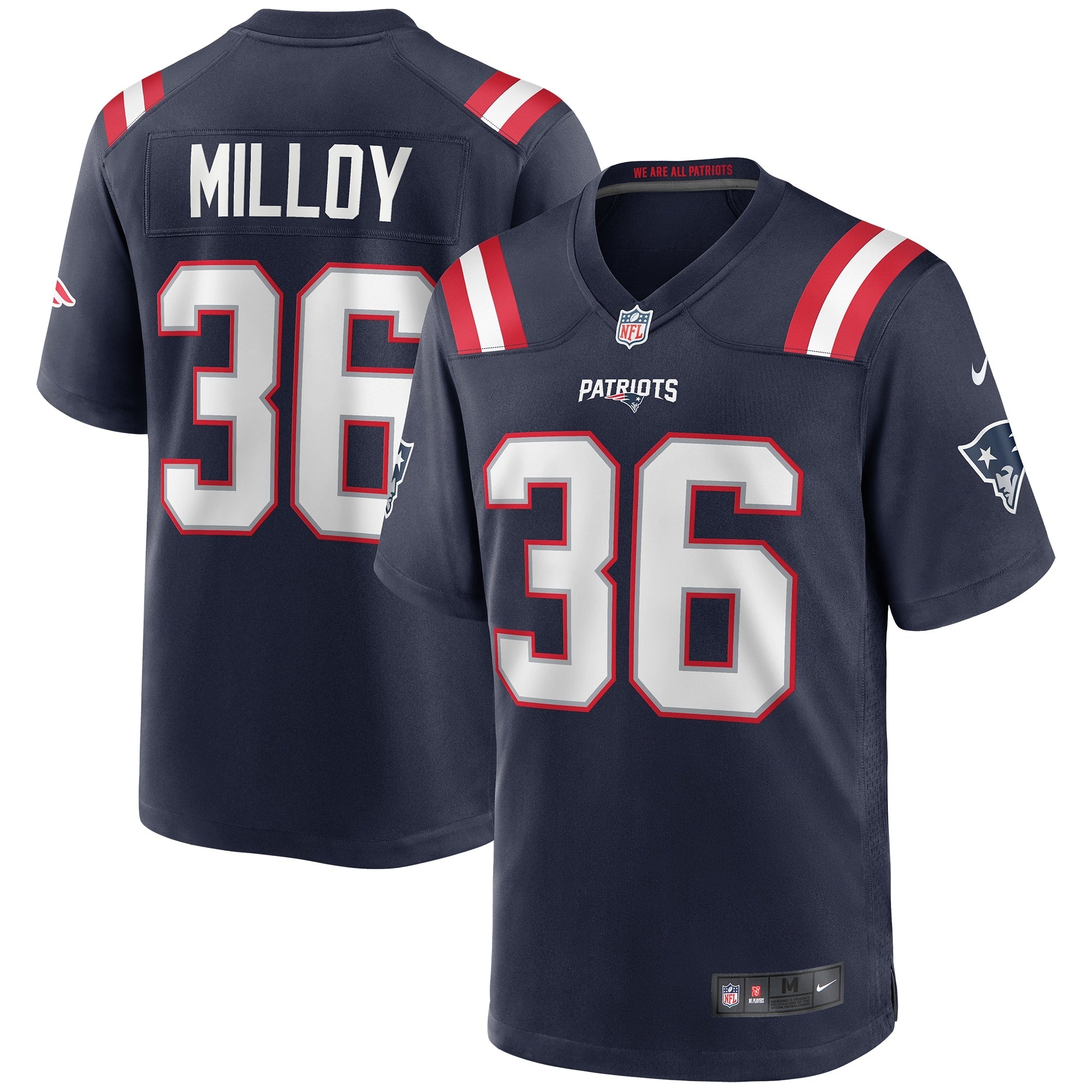 New England Patriots Lawyer Milloy Navy Game Retired Player Jersey