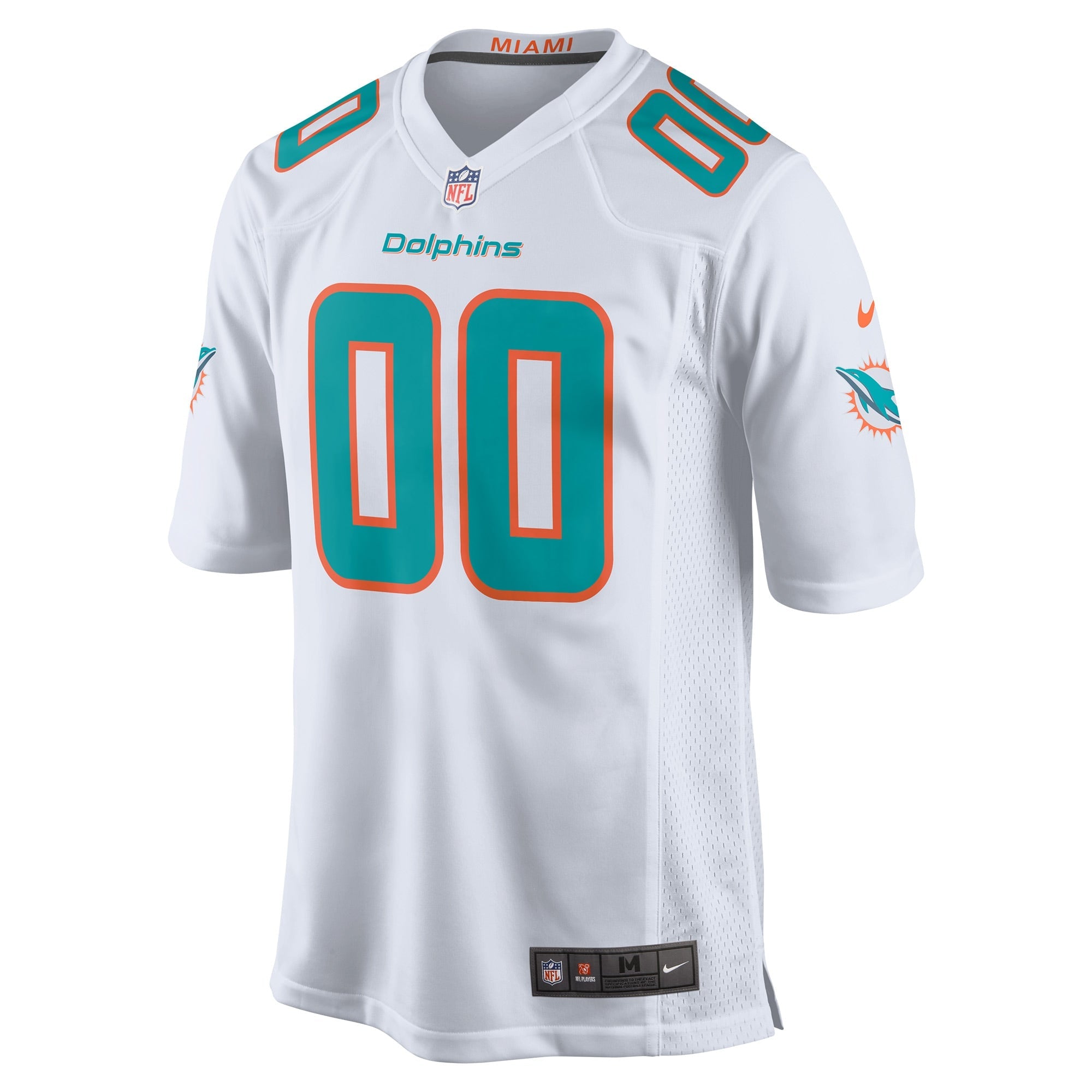 Miami Dolphins White Custom Game Jersey