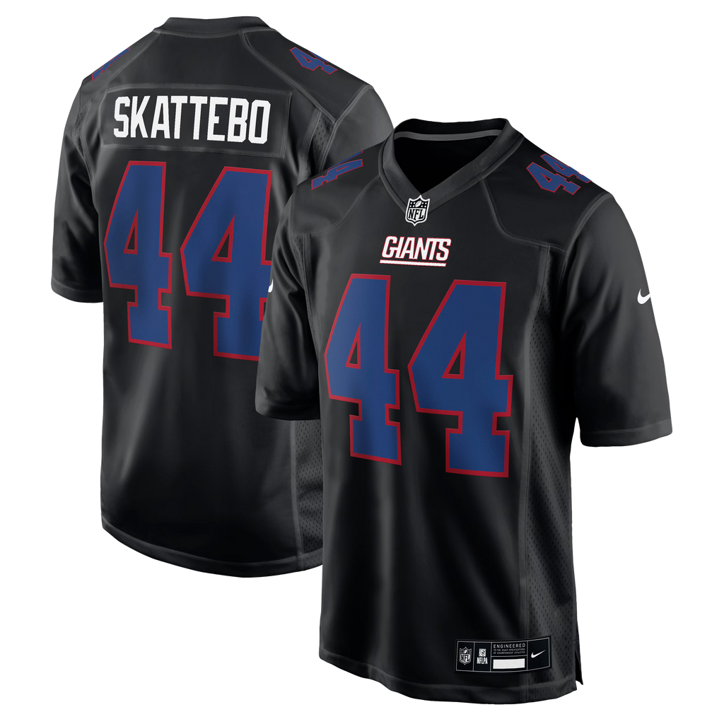 New York Giants Cam Skattebo Carbon Black Fashion Game Jersey