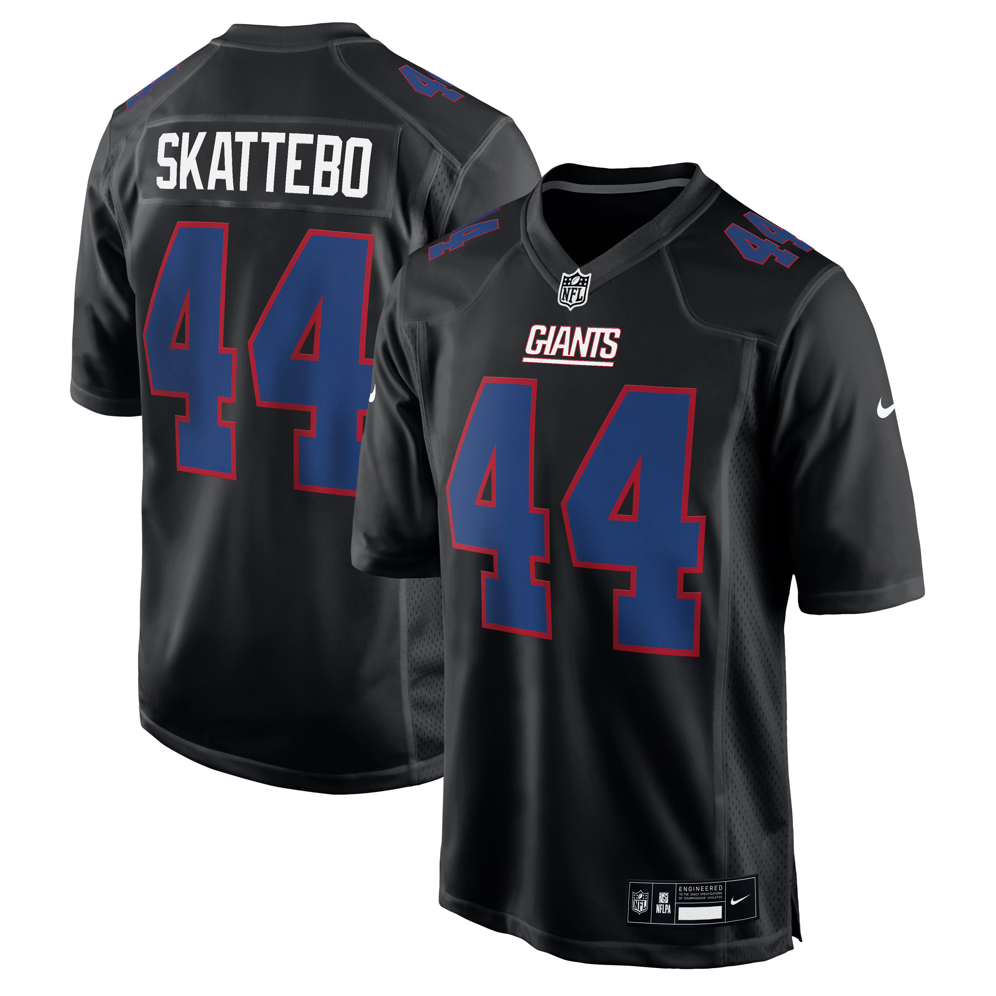 New York Giants Cam Skattebo Carbon Black Fashion Game Jersey