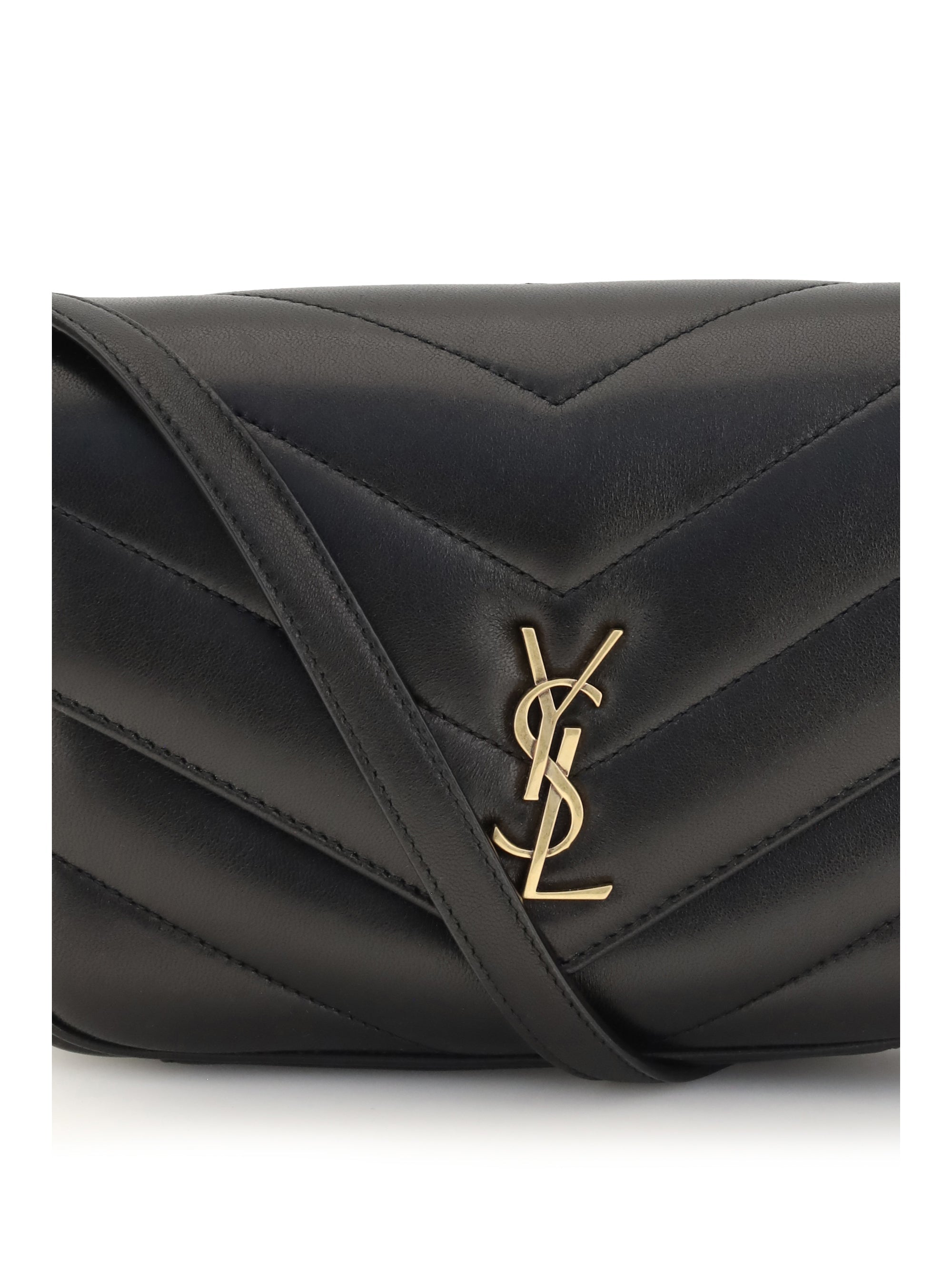 Saint Laurent Women Loulou Cassandre Toy Lambskin Shoulder Bag