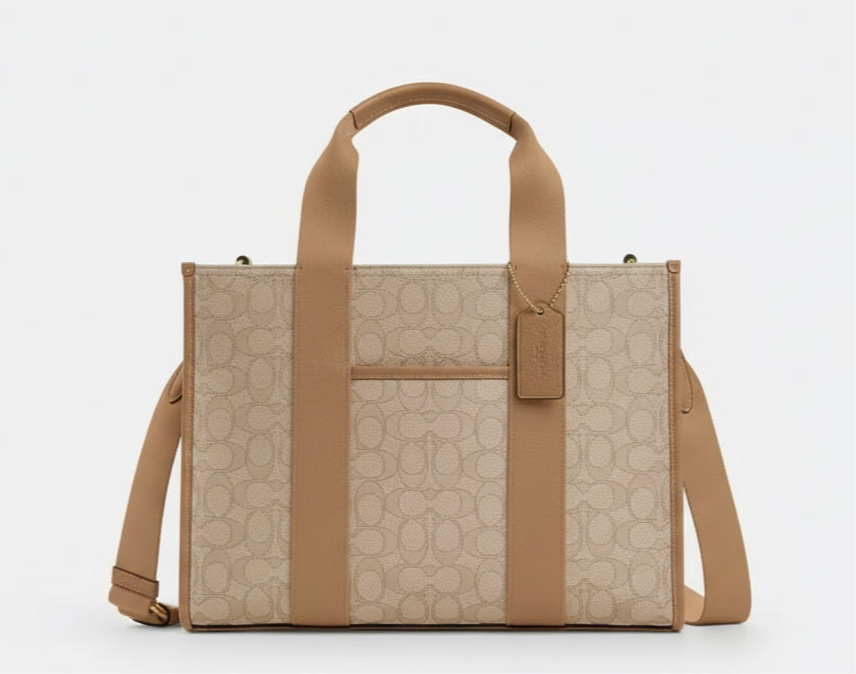 NWT Coach Smith Tote In Signature Jacquard & Leather