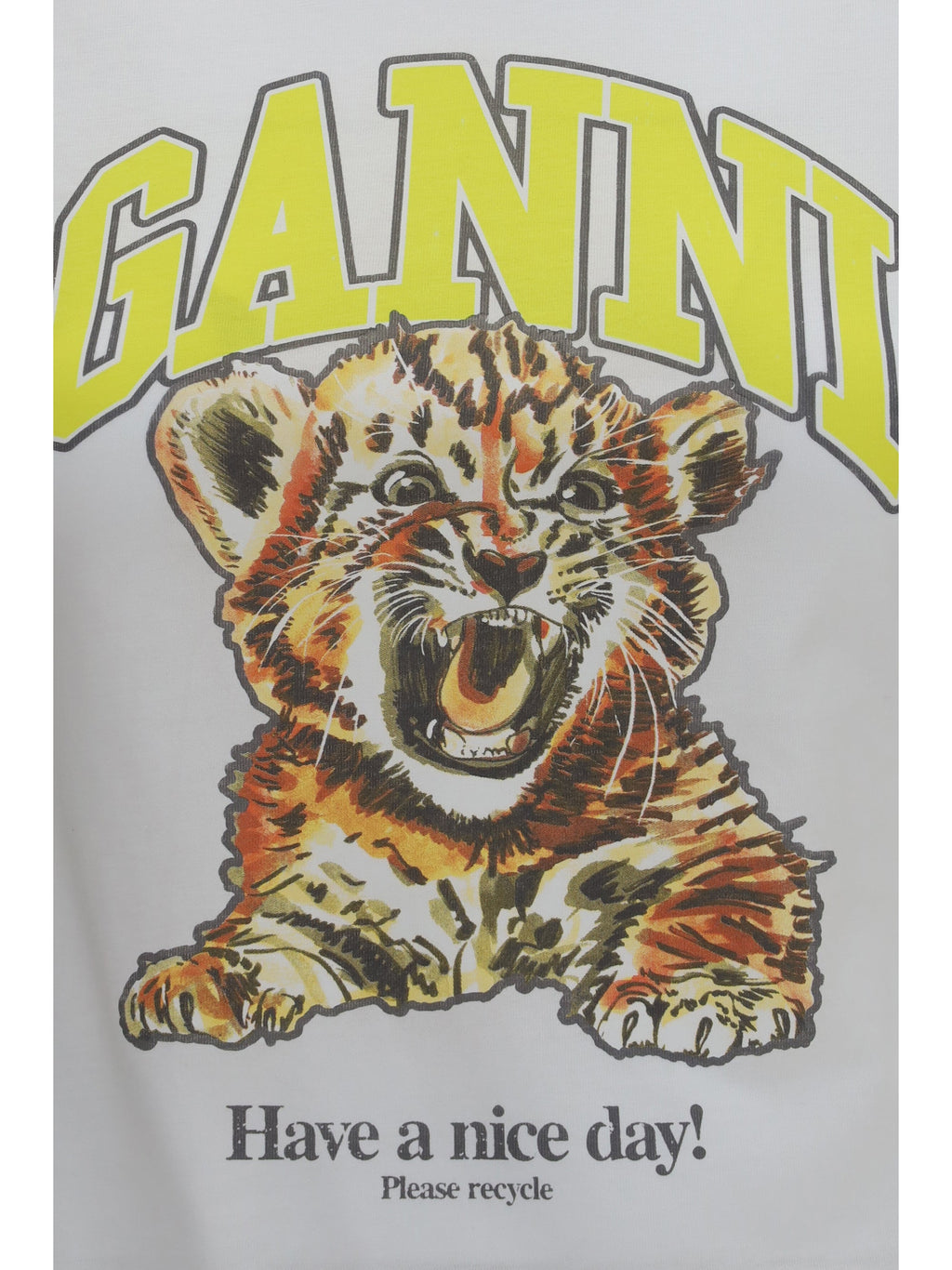 Ganni Women Tiger Cotton T-Shirt
