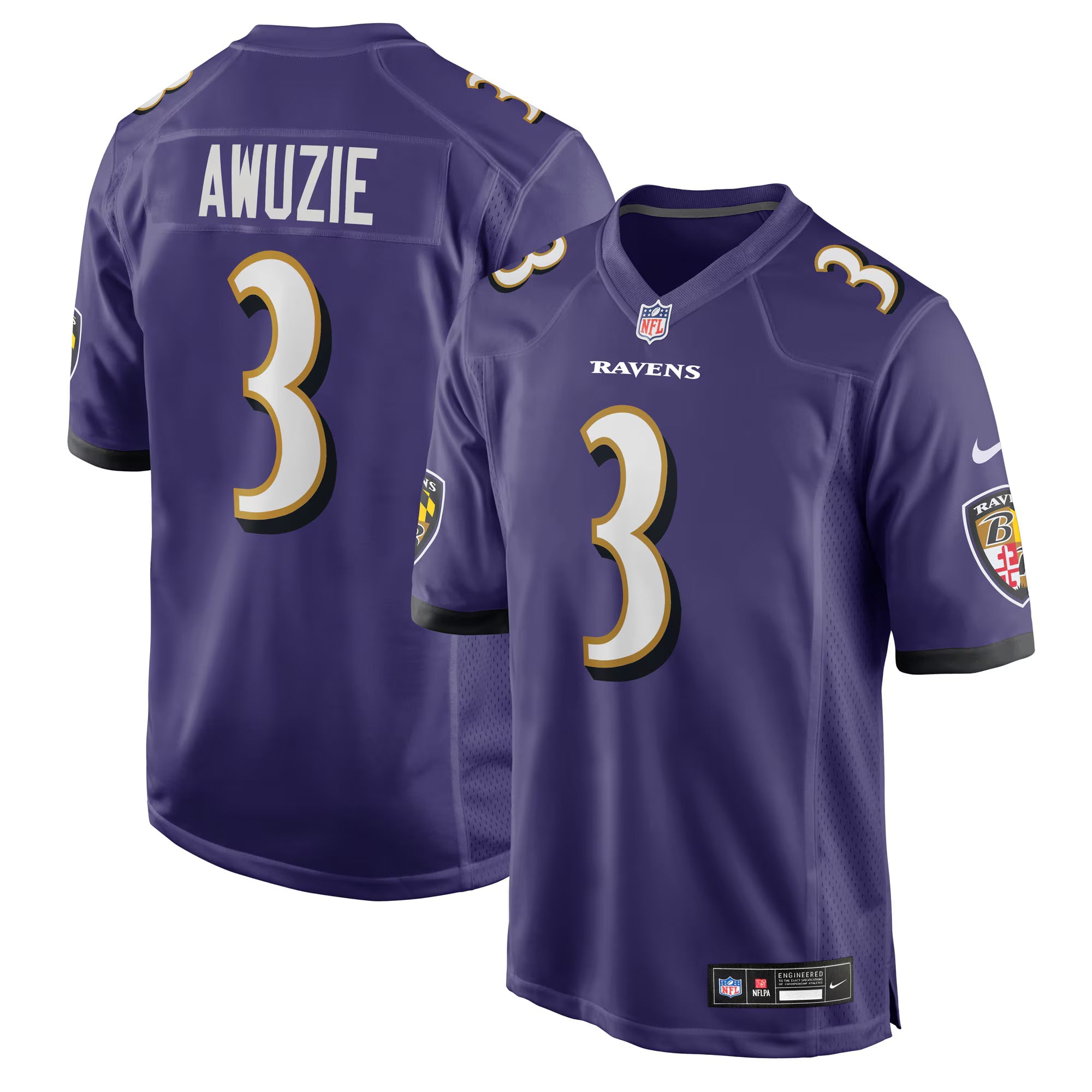 Baltimore Ravens Chidobe Awuzie Purple Team Game Jersey