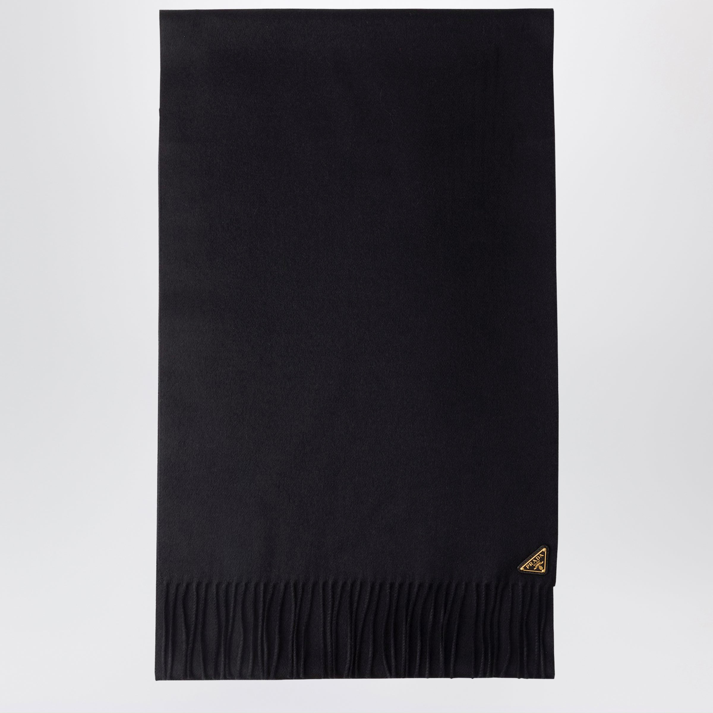 Prada Black Silk And Cashmere Scarf Women