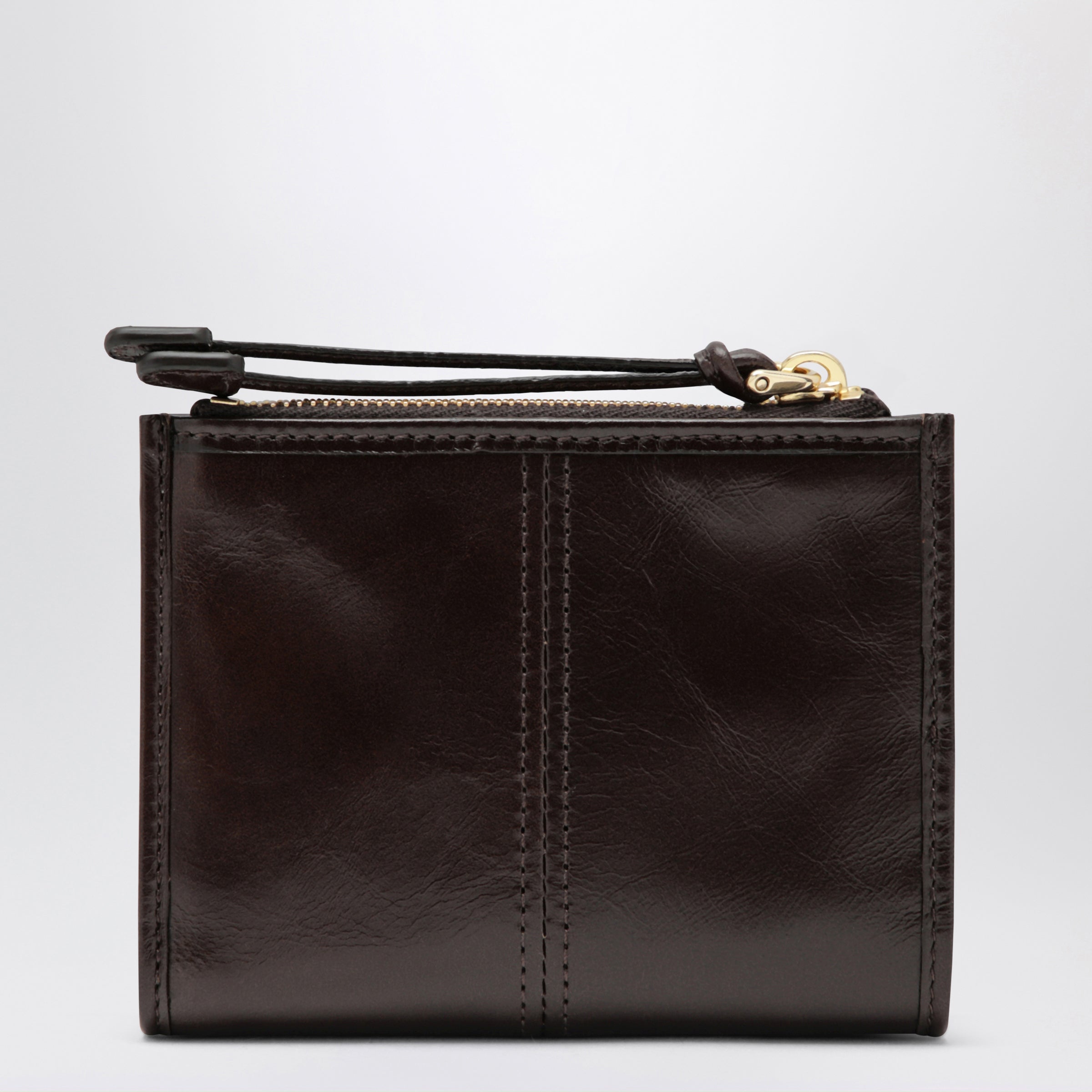 Prada Small Dark Brown Leather Wallet Women