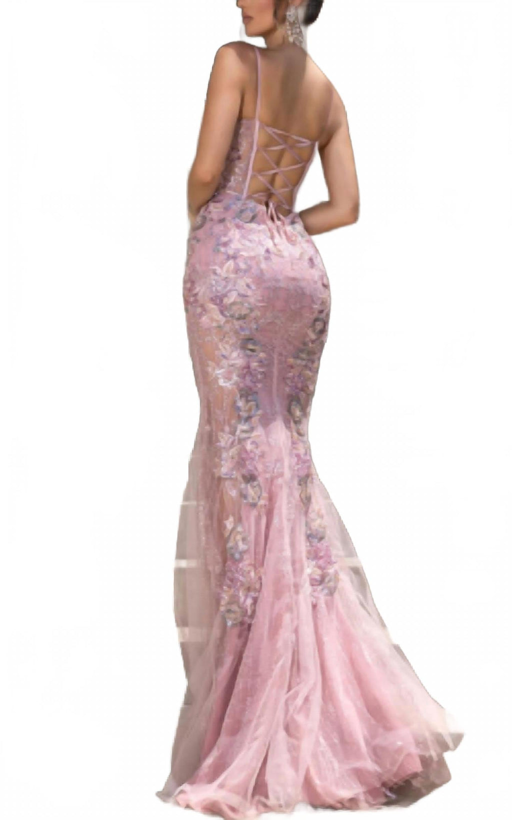 Beaded Corset Dress In Blush