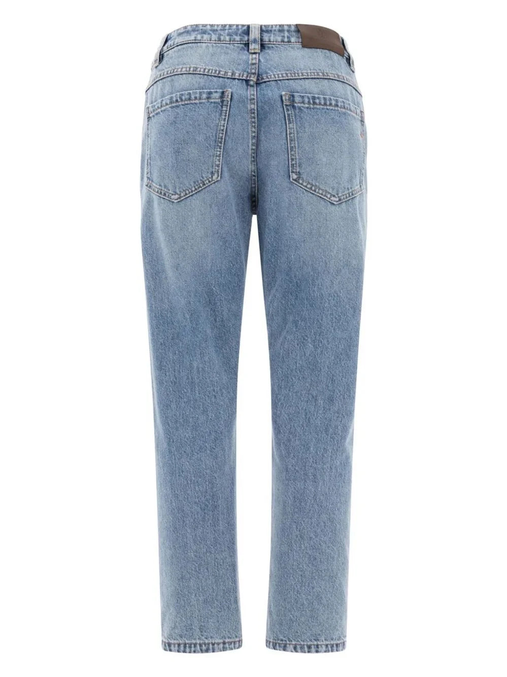 Brunello Cucinelli Women Denim Straight Pants With `Shiny` Bartack