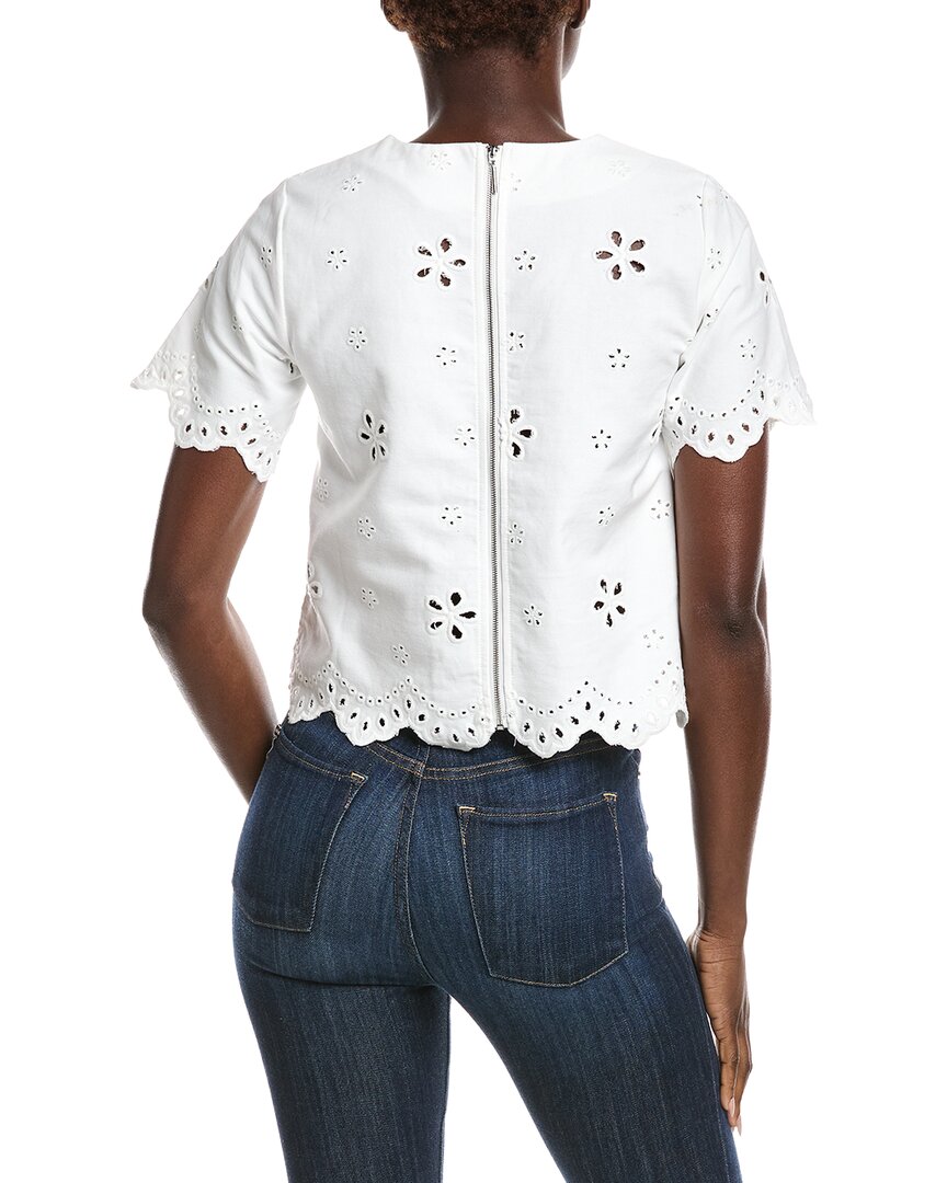 Gracia Embroidered Eyelet Crop Top