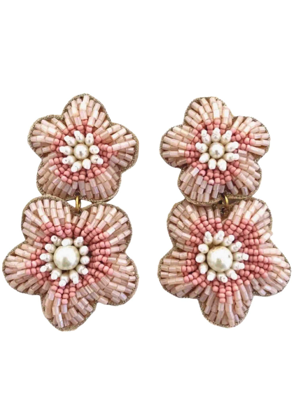 Women's Bali Flower Earrings In Blush