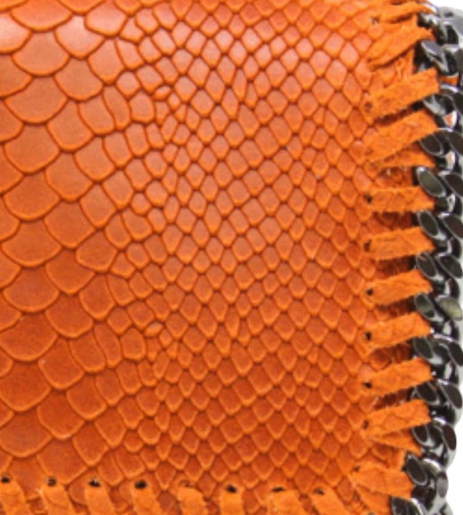 Women's Leather Snakeskin Crossbody Clutch Bag In Orange