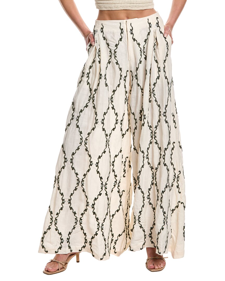 Agua by Agua Bendita Marea Calado Linen Trouser
