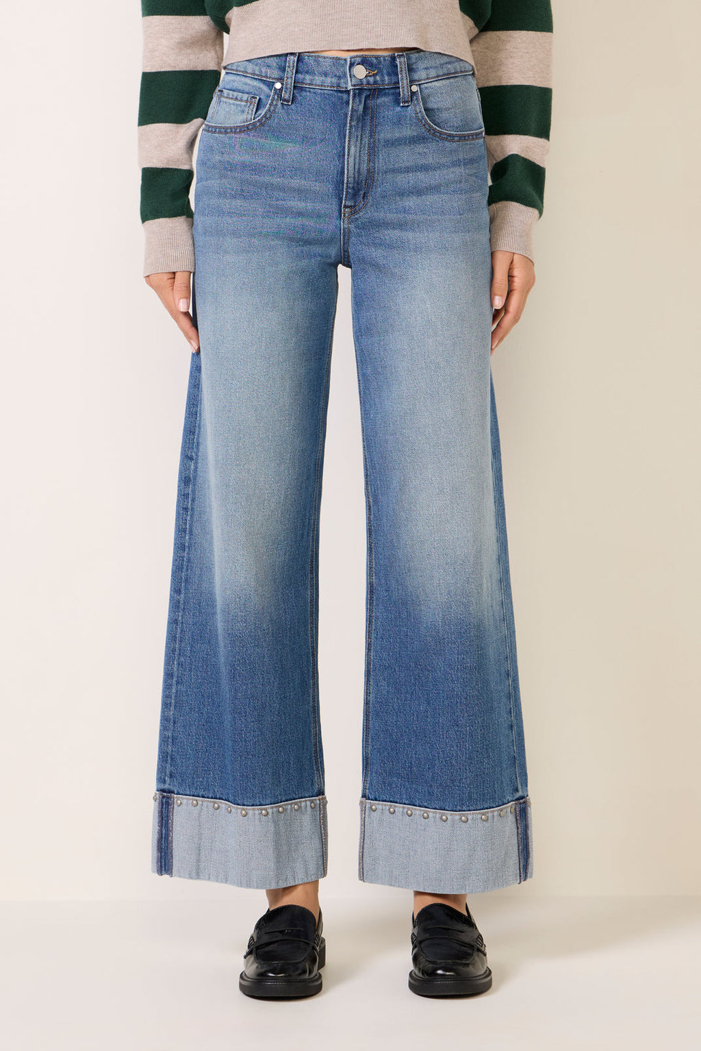 Women's Ever Vintage Hem w Studs Wide Leg Jean