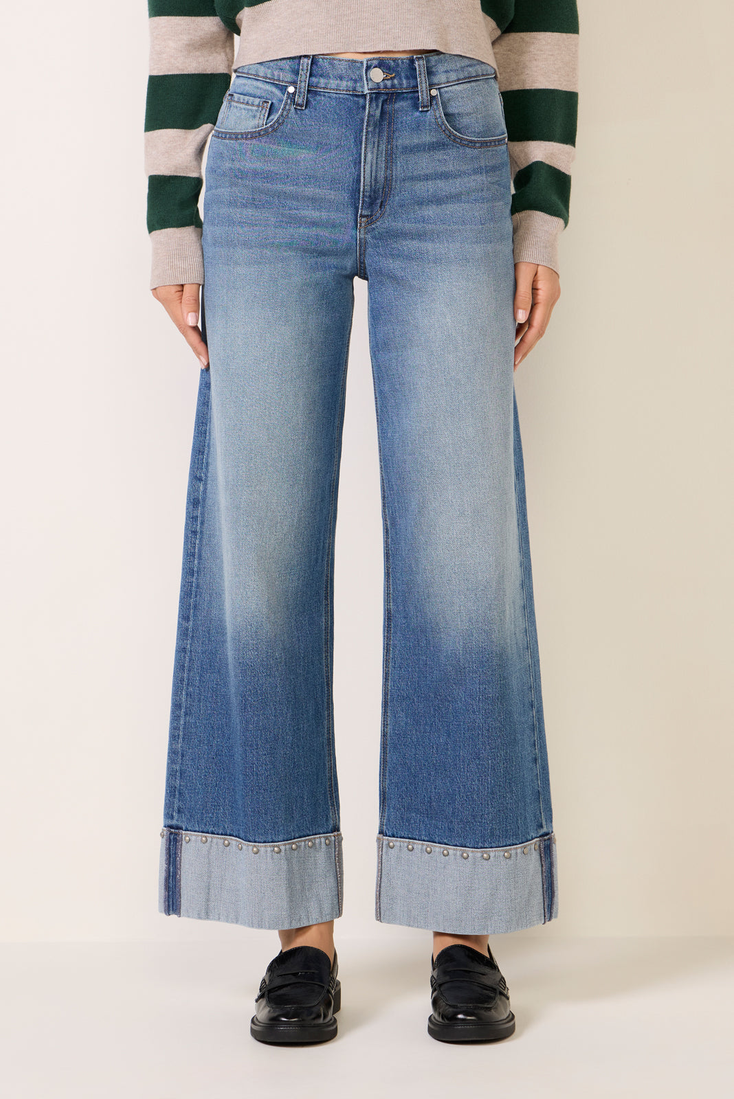 Women's Ever Vintage Hem w Studs Wide Leg Jean