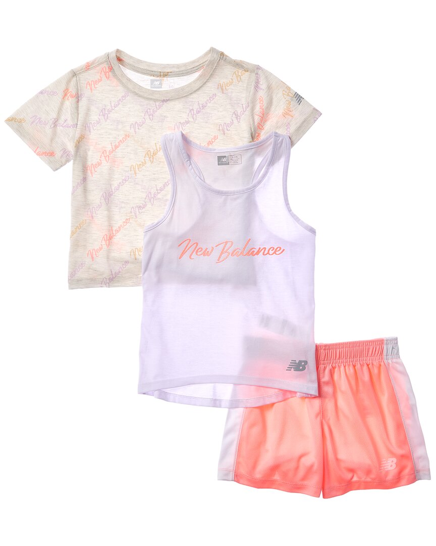New Balance 3pc Set T-Shirt, Tank, & Mesh Short Set