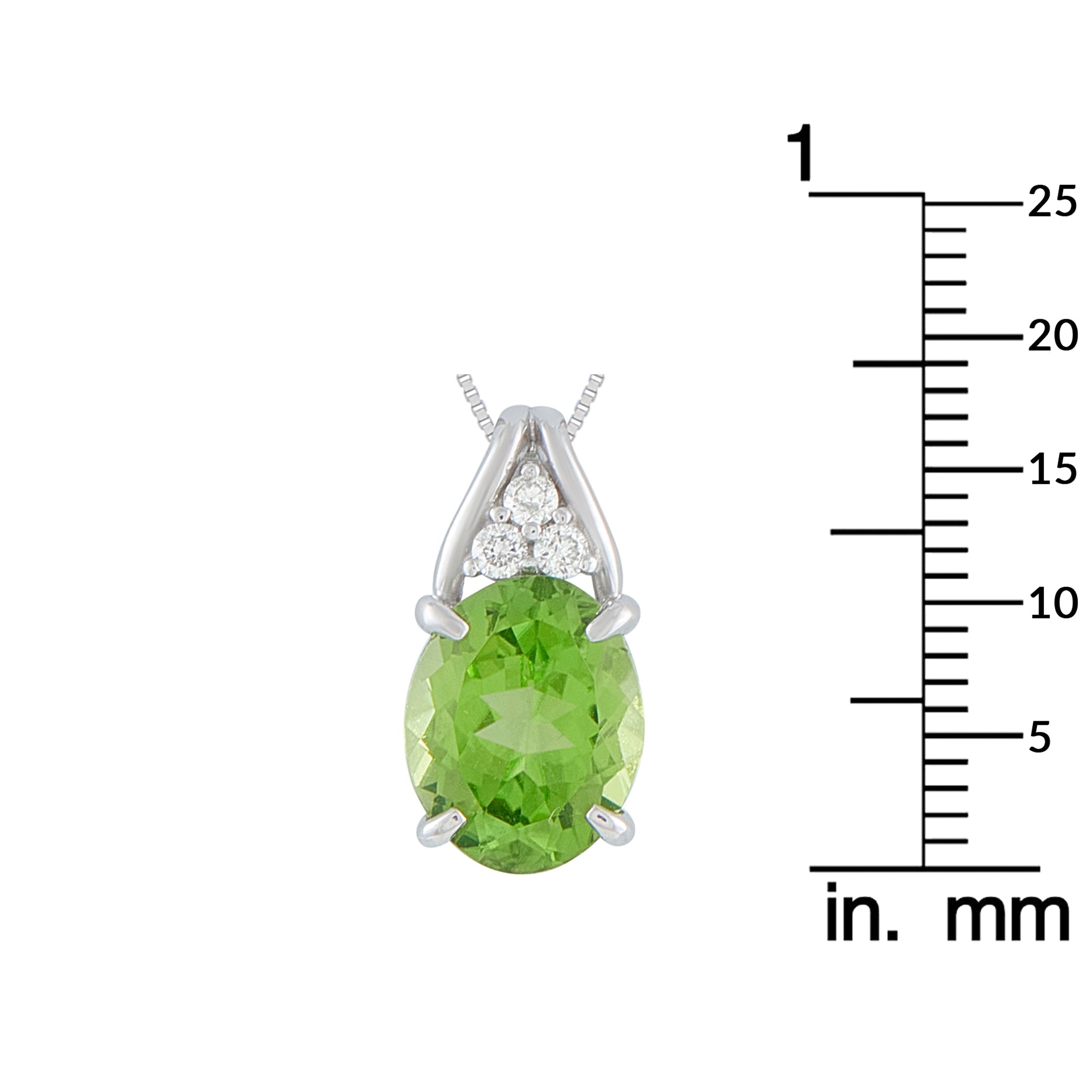LB Exclusive Platinum 0.09ct Diamond and Peridot Pendant Necklace MF09-041326