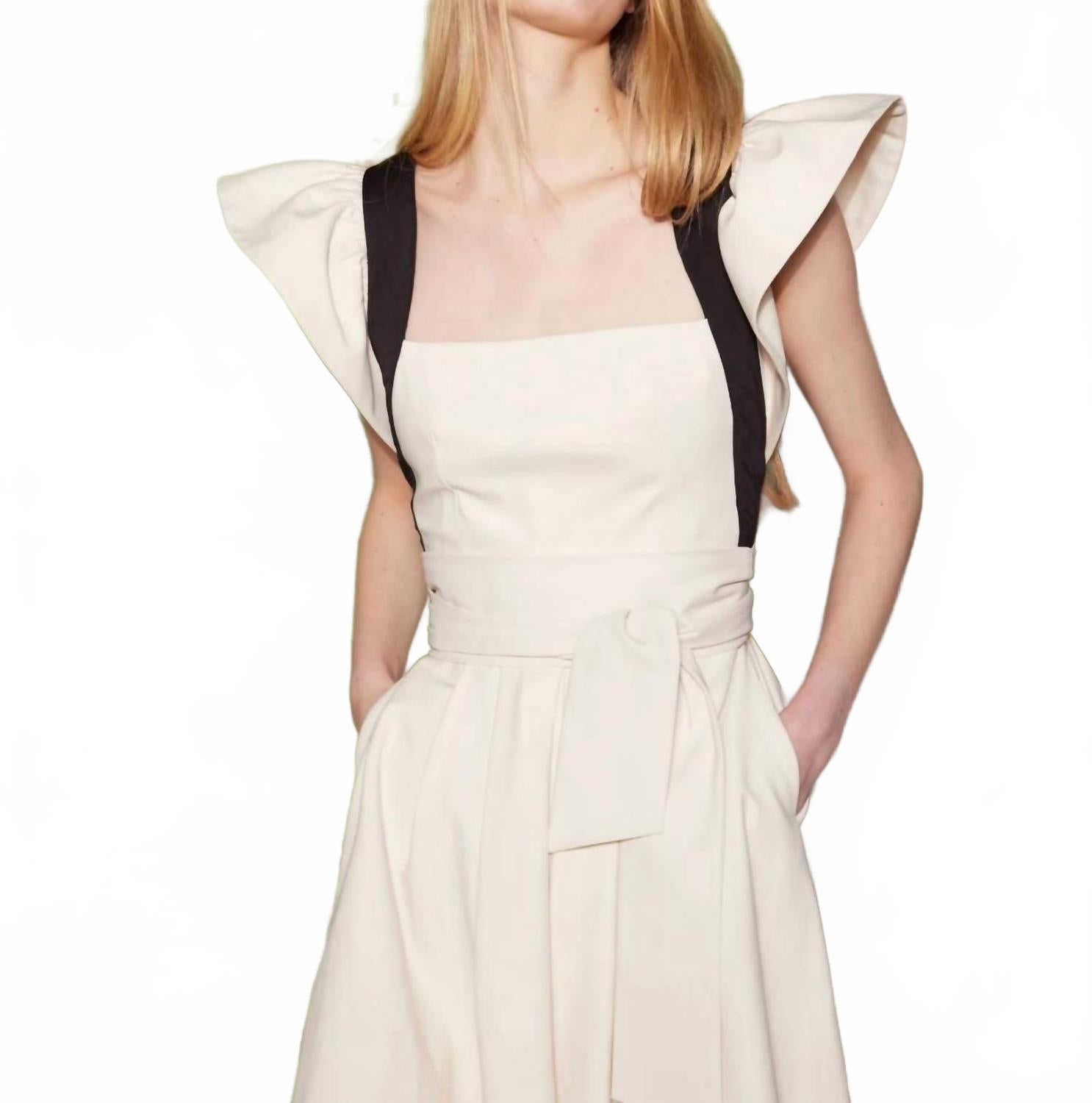 Loreto Midi Dress In Beige
