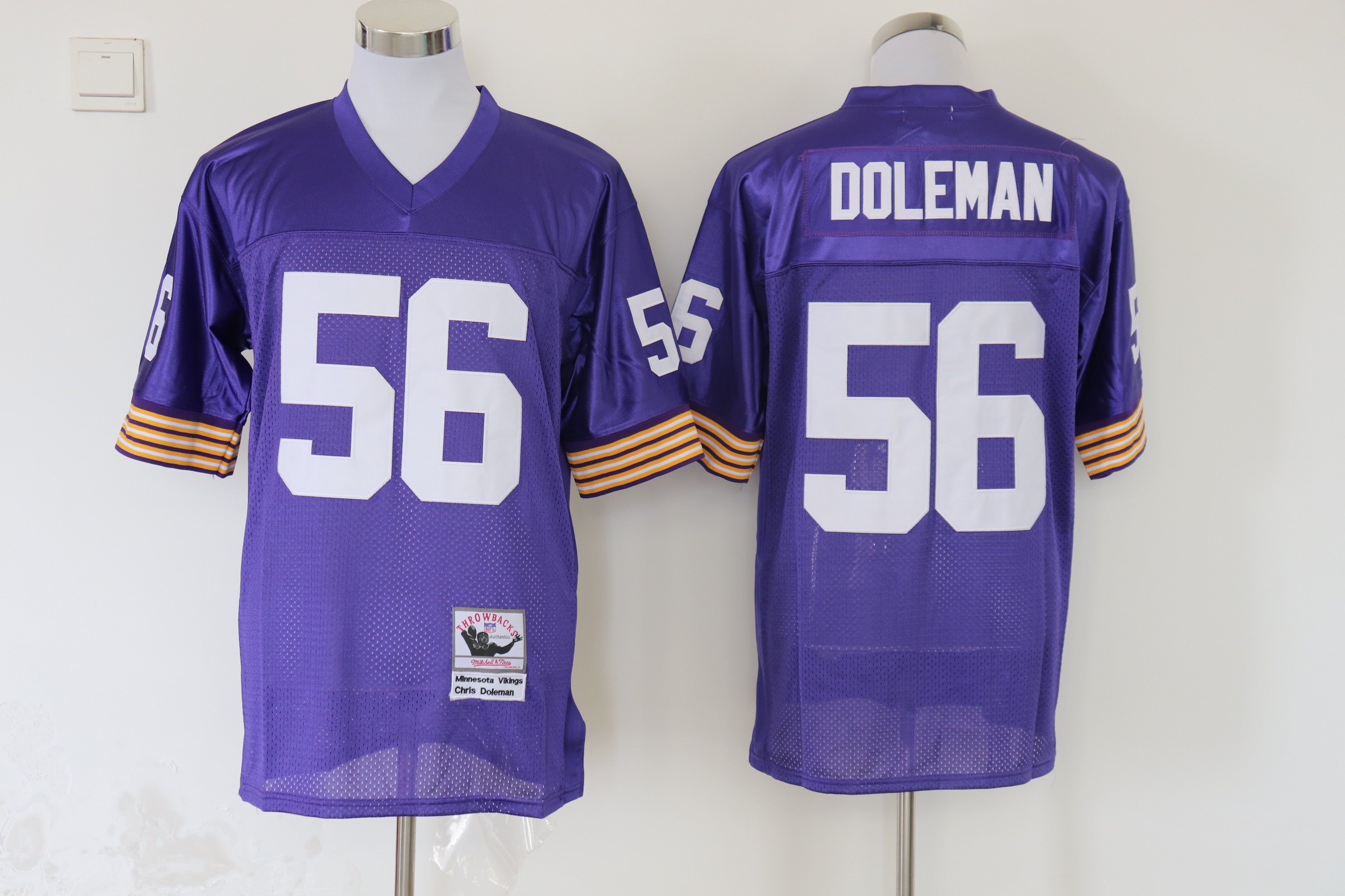 Men's Minnesota Vikings Chris Doleman Mitchell & Ness Purple Legacy Replica Jersey1