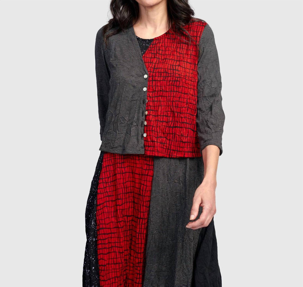 Capricorn Crop Cardigan In Red