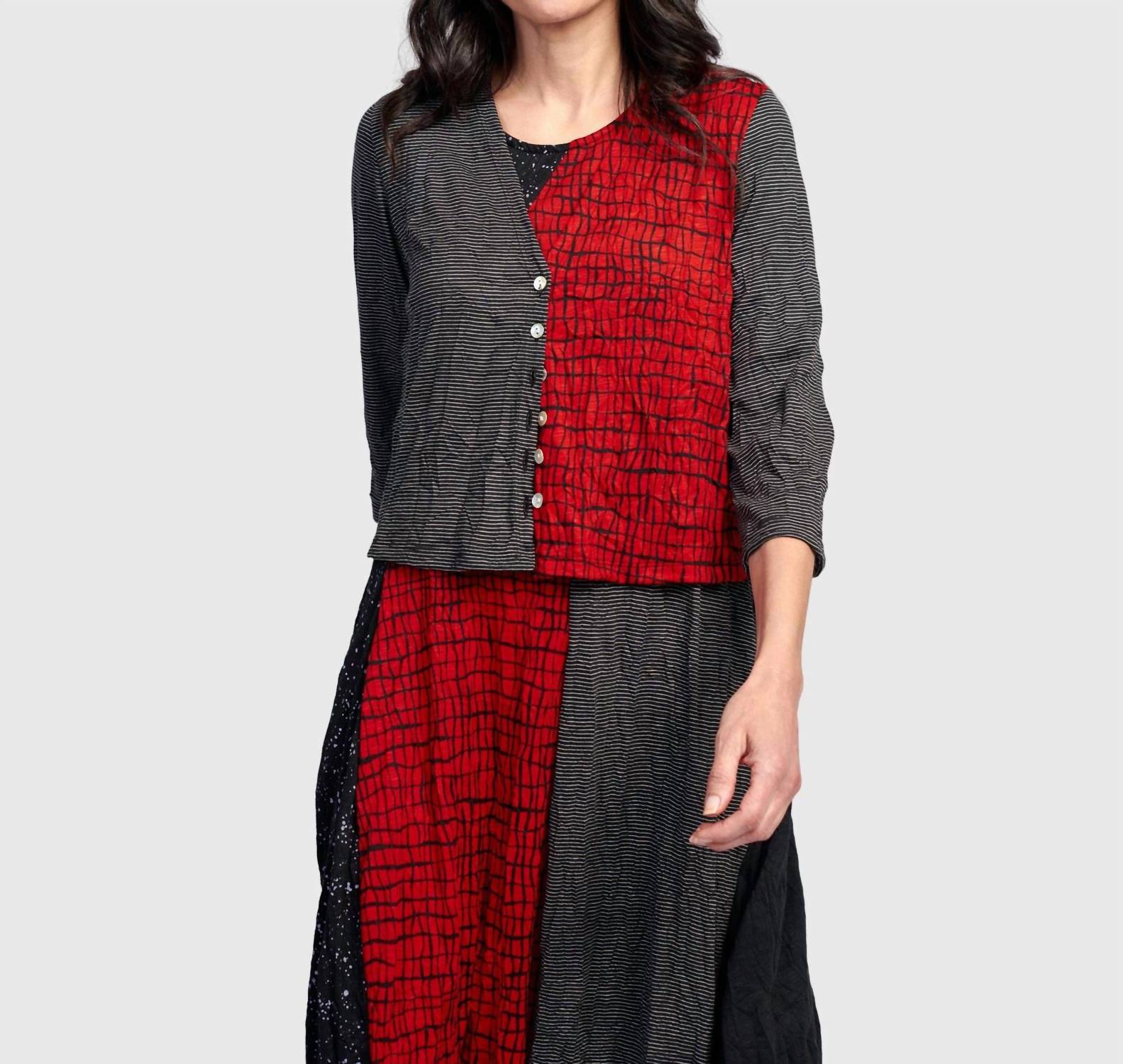 Capricorn Crop Cardigan In Red