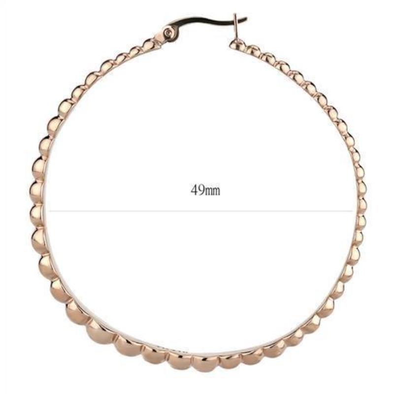 IP Rose Gold(Ion Plating) Stainless Steel Earrings with No Stone