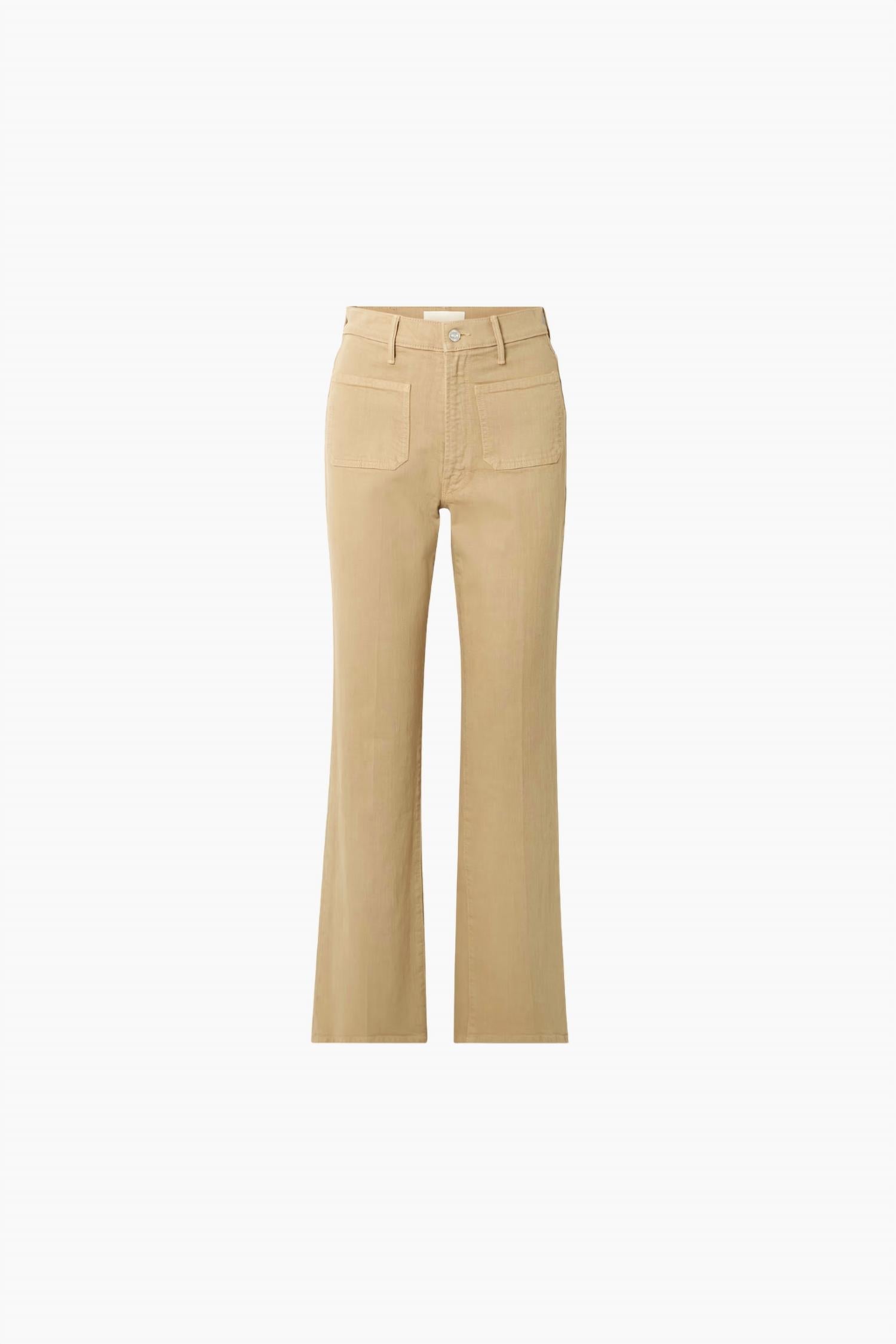 High Waisted Patch Pocket Bookie Sneak Jeans In Latte