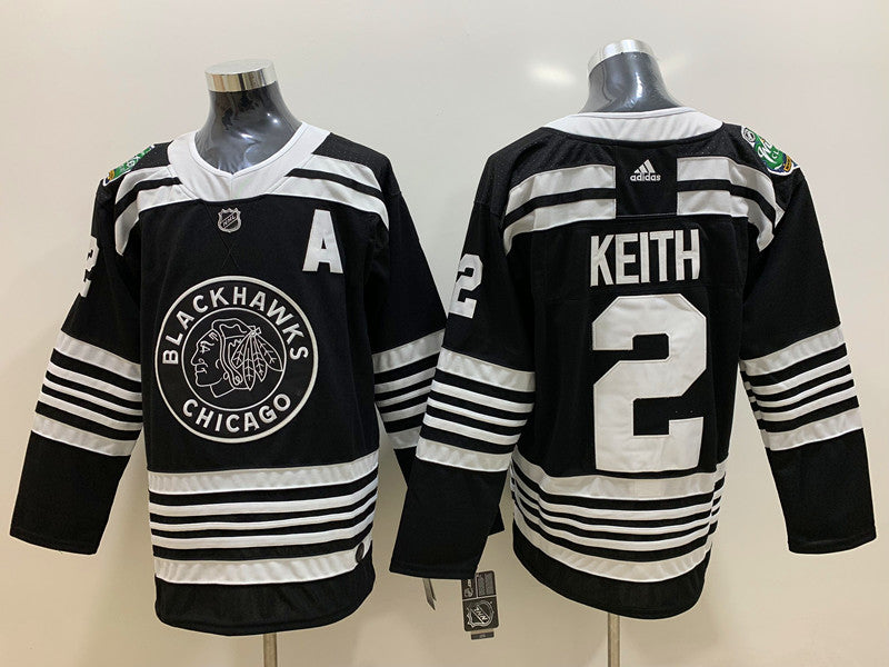 Men's Chicago Blackhawks Duncan Keith #2 Black Breakaway Player jersey