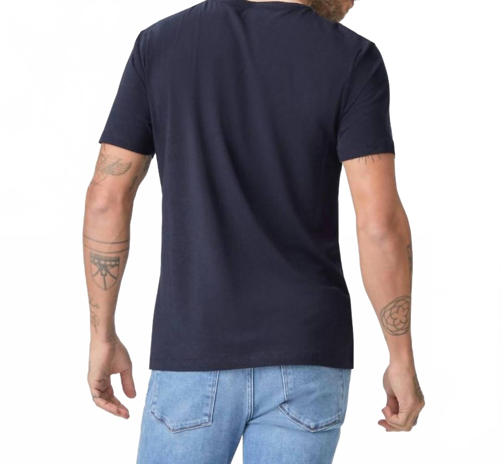 Cash Crew Neck Tee In Navy