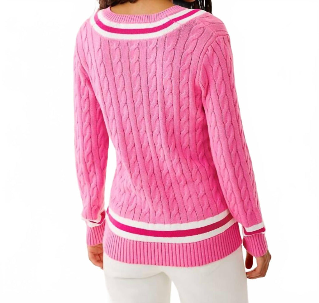Brockton Sweater In Confetti Pink X Sun Shell Pink Tipping