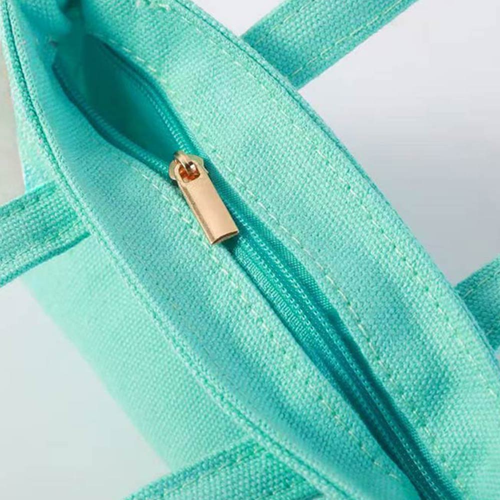 USA Letter Embroidered Small Canvas Tote Bag