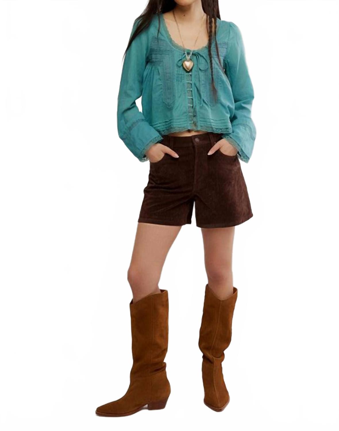 Tippi Vegan Suede Short In Brown