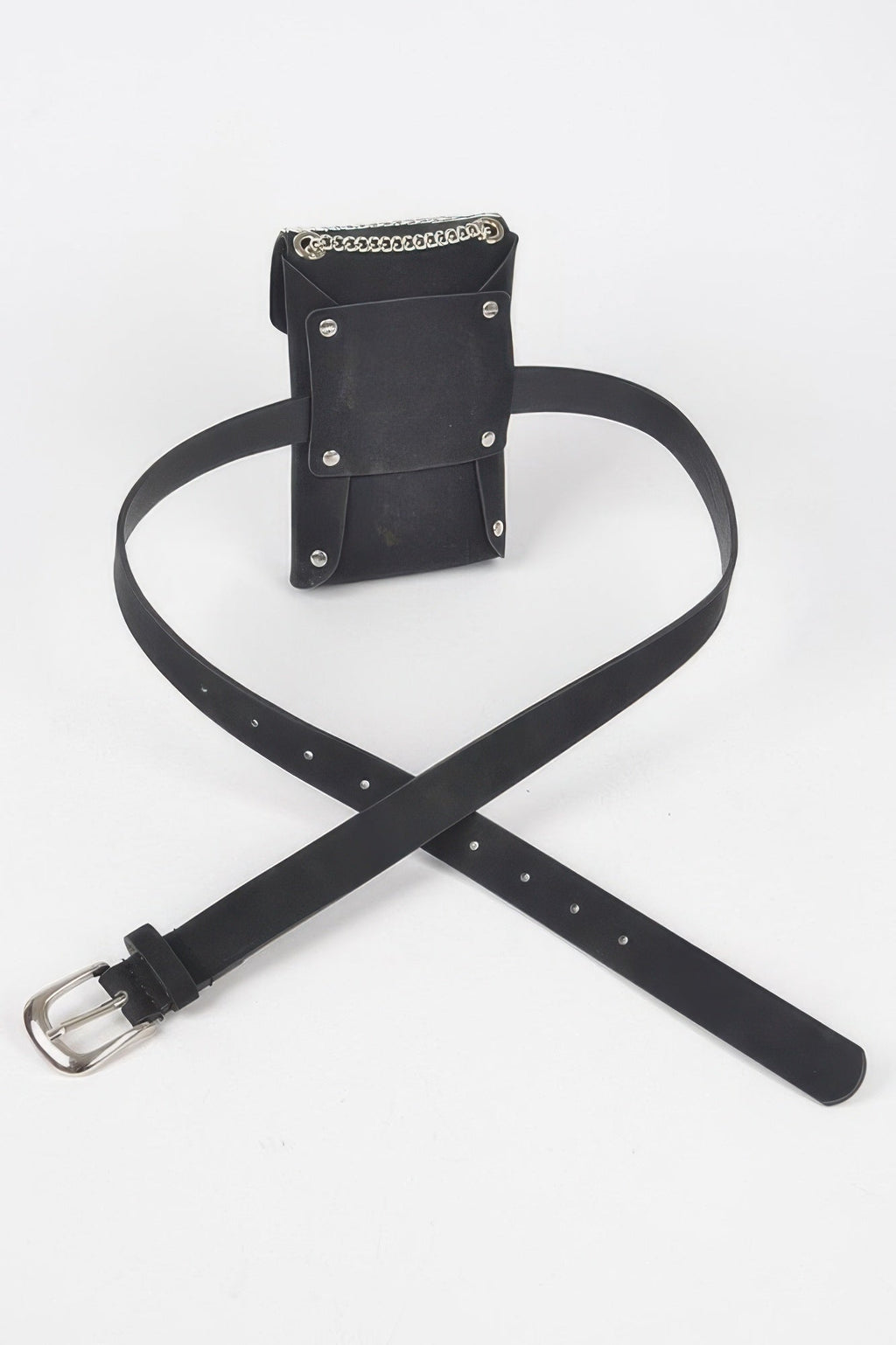 Shinny Acrylic Stone Plus Size Belt Bag W/chain