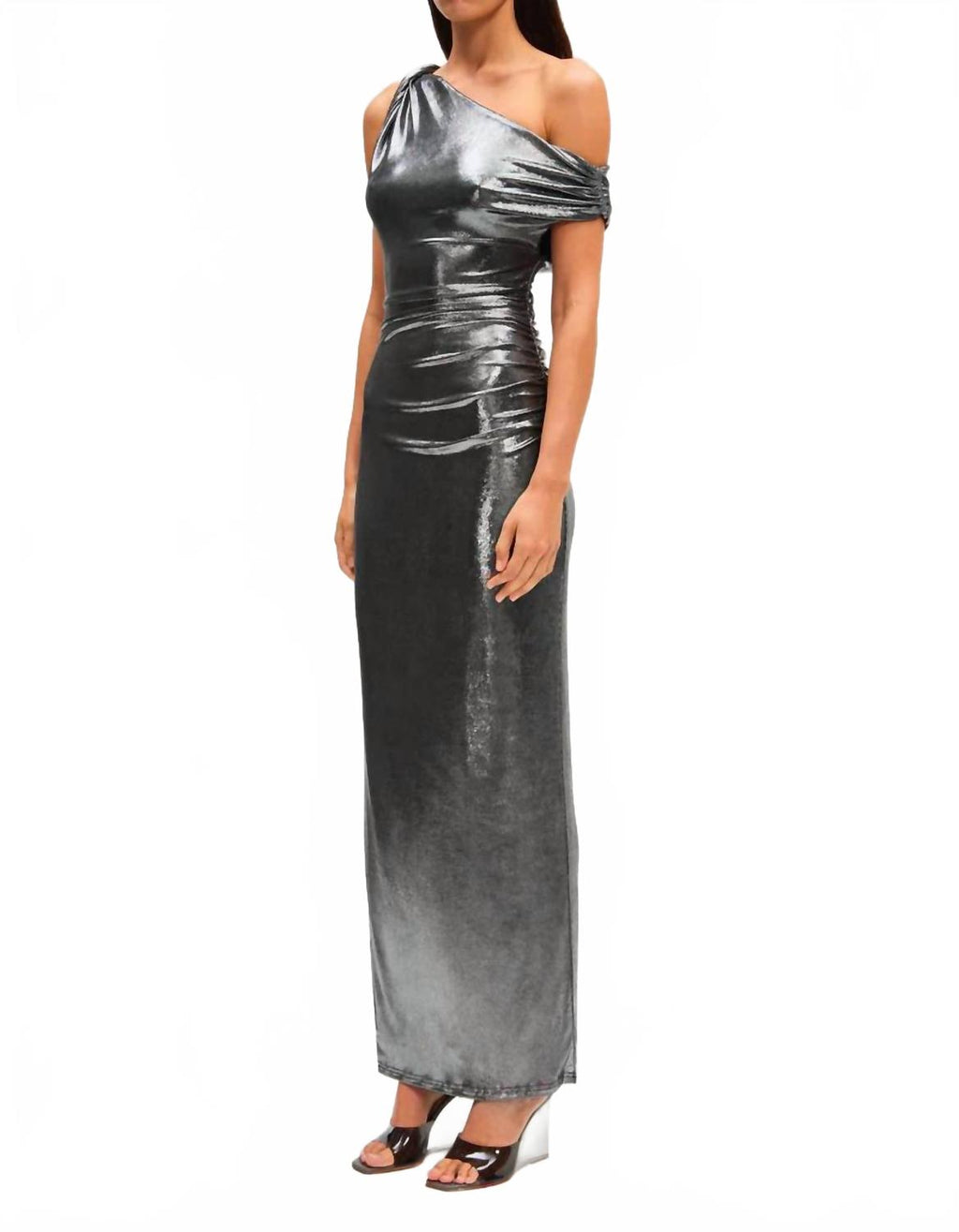 Nyra Metallic Gown In Silver