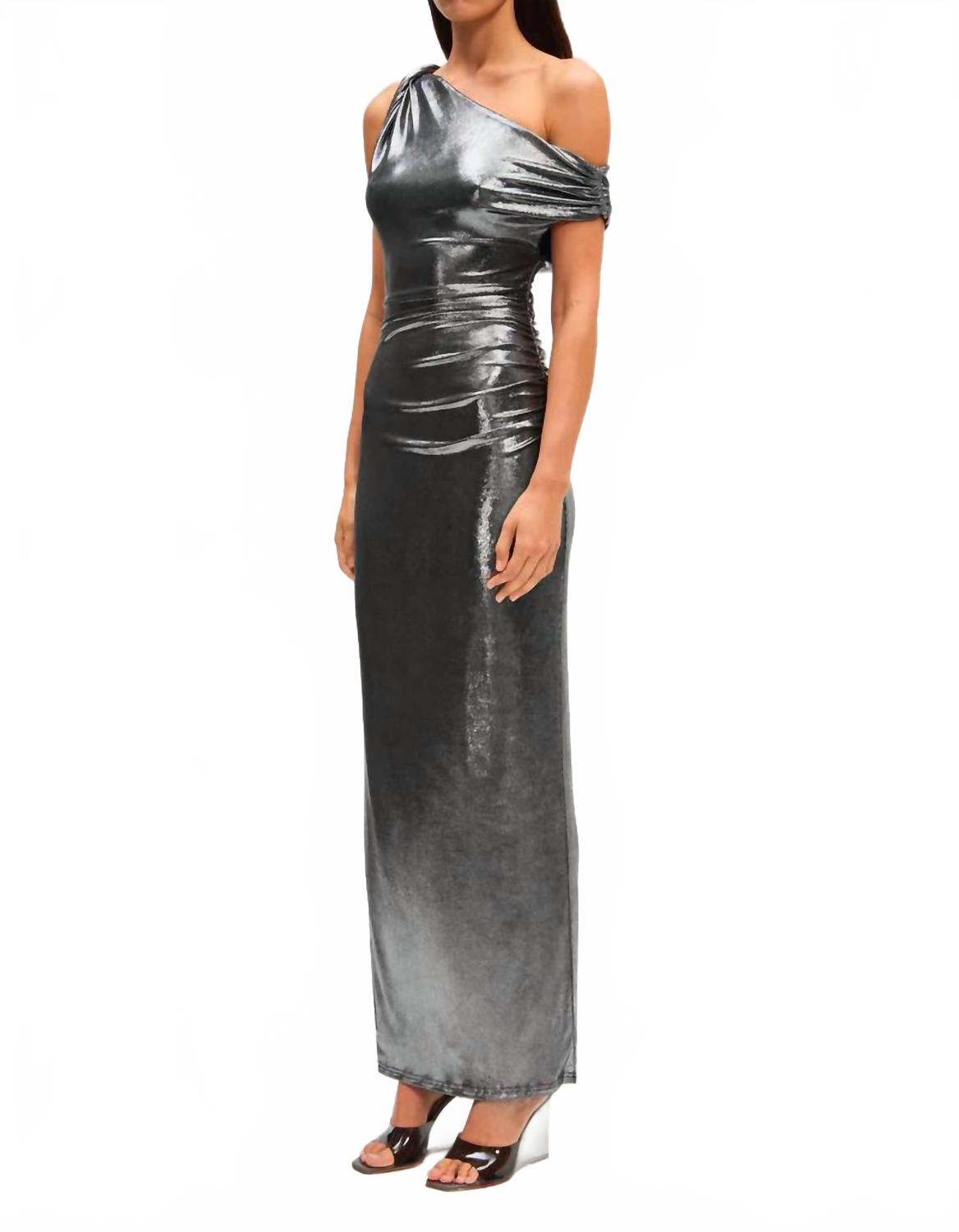 Nyra Metallic Gown In Silver